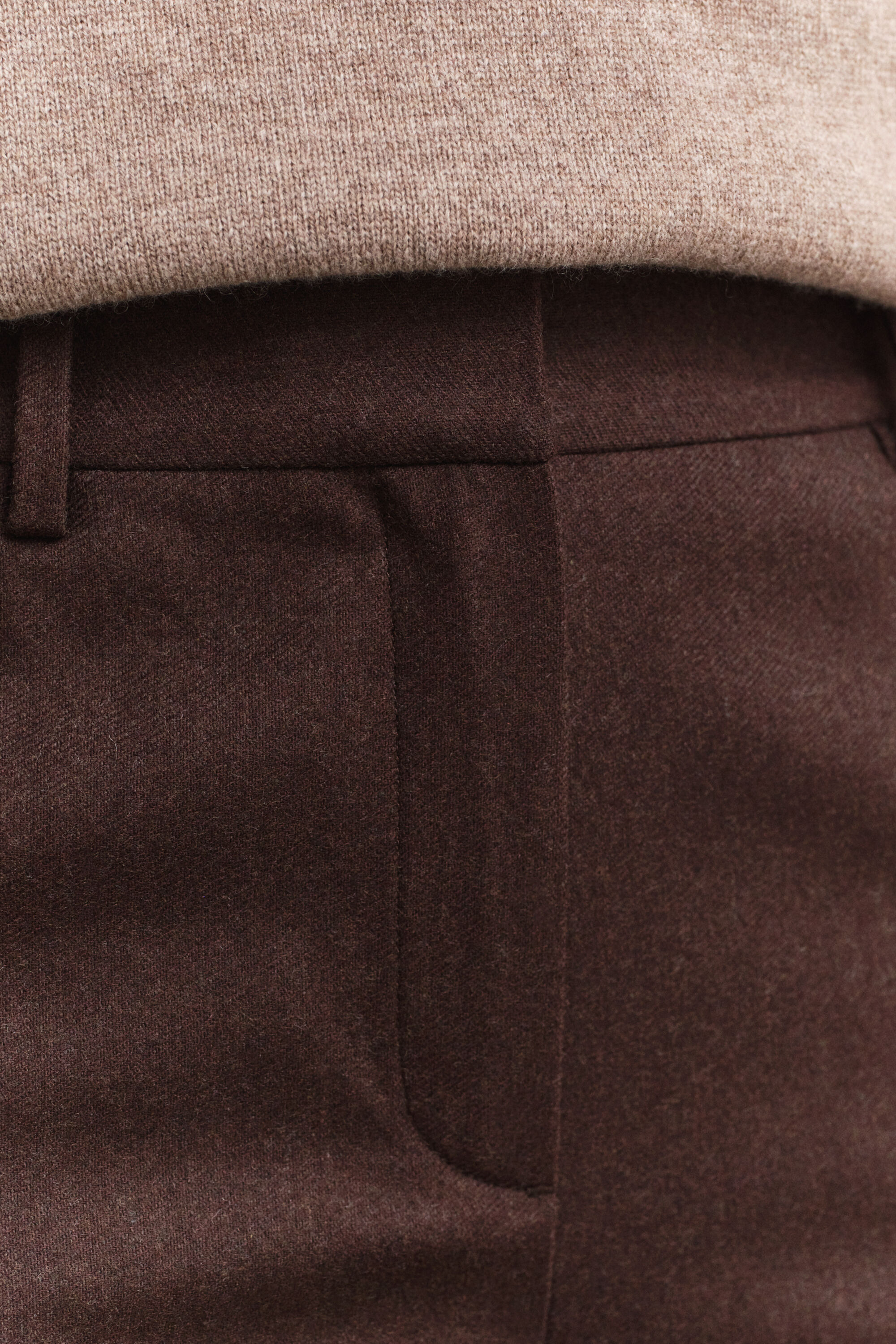 Ausgestellte Slim Fit Flanellhose