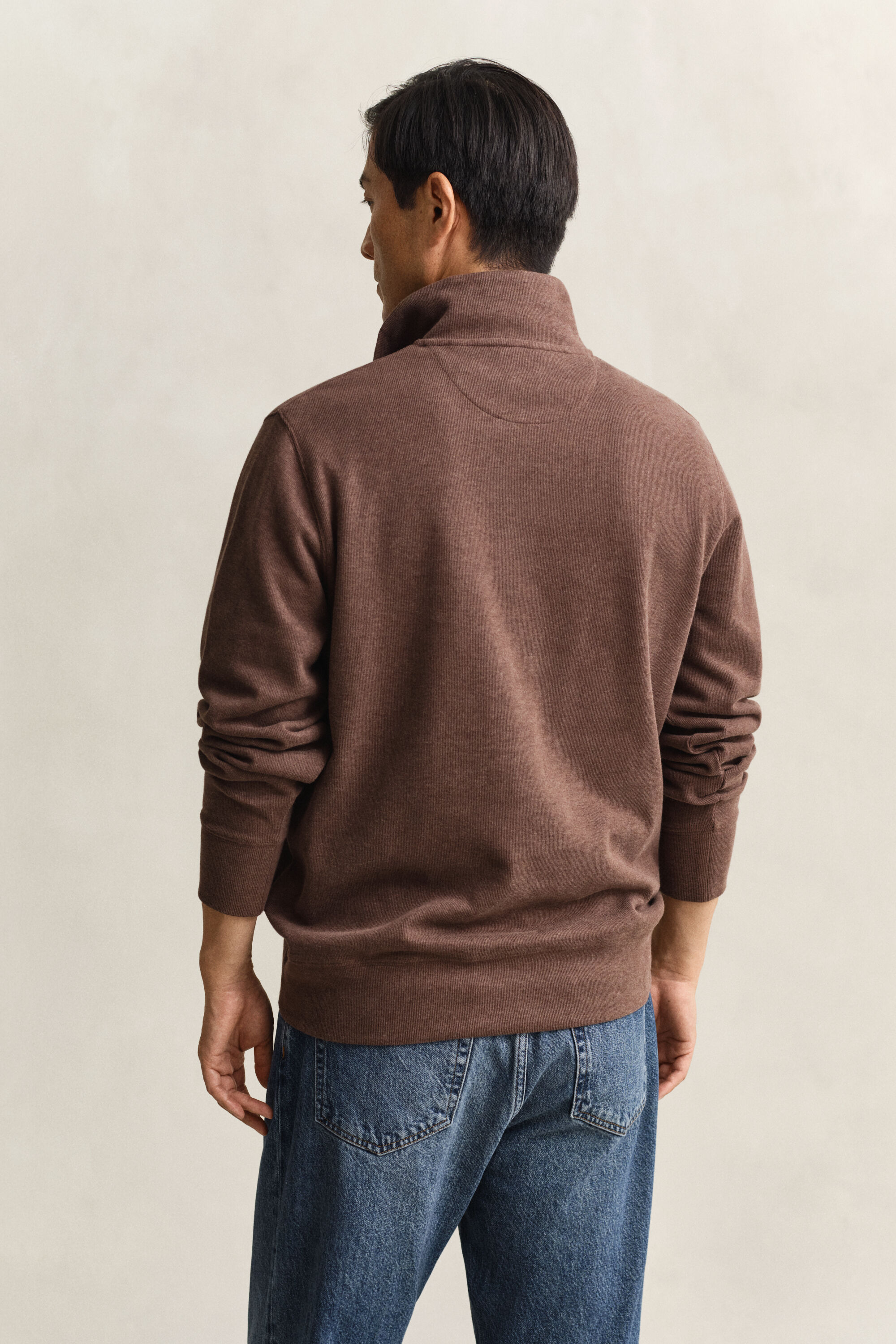 Sacker Rib Sweatshirt mit Reißverschlusskragen