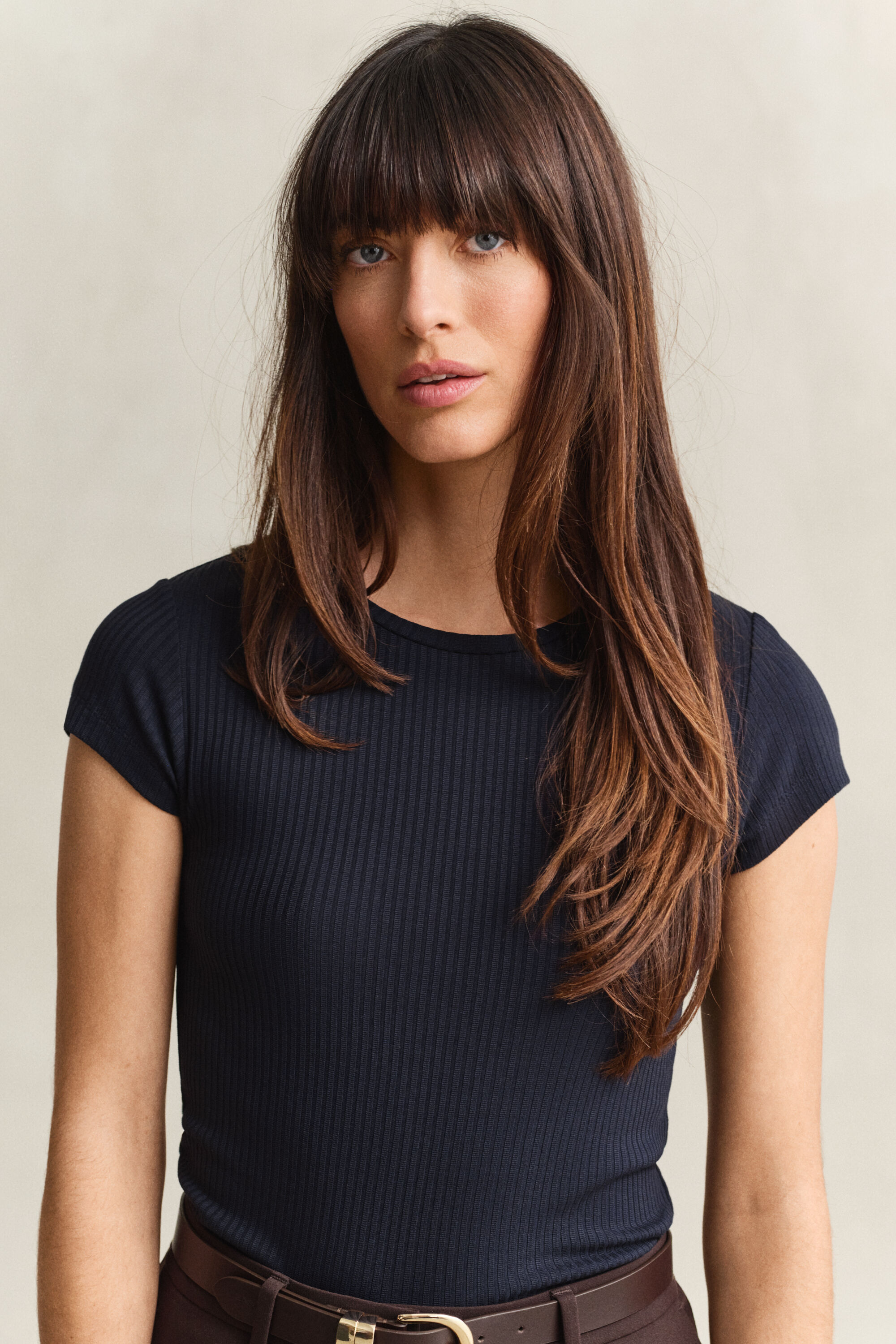 Geripptes Slim Fit T-Shirt