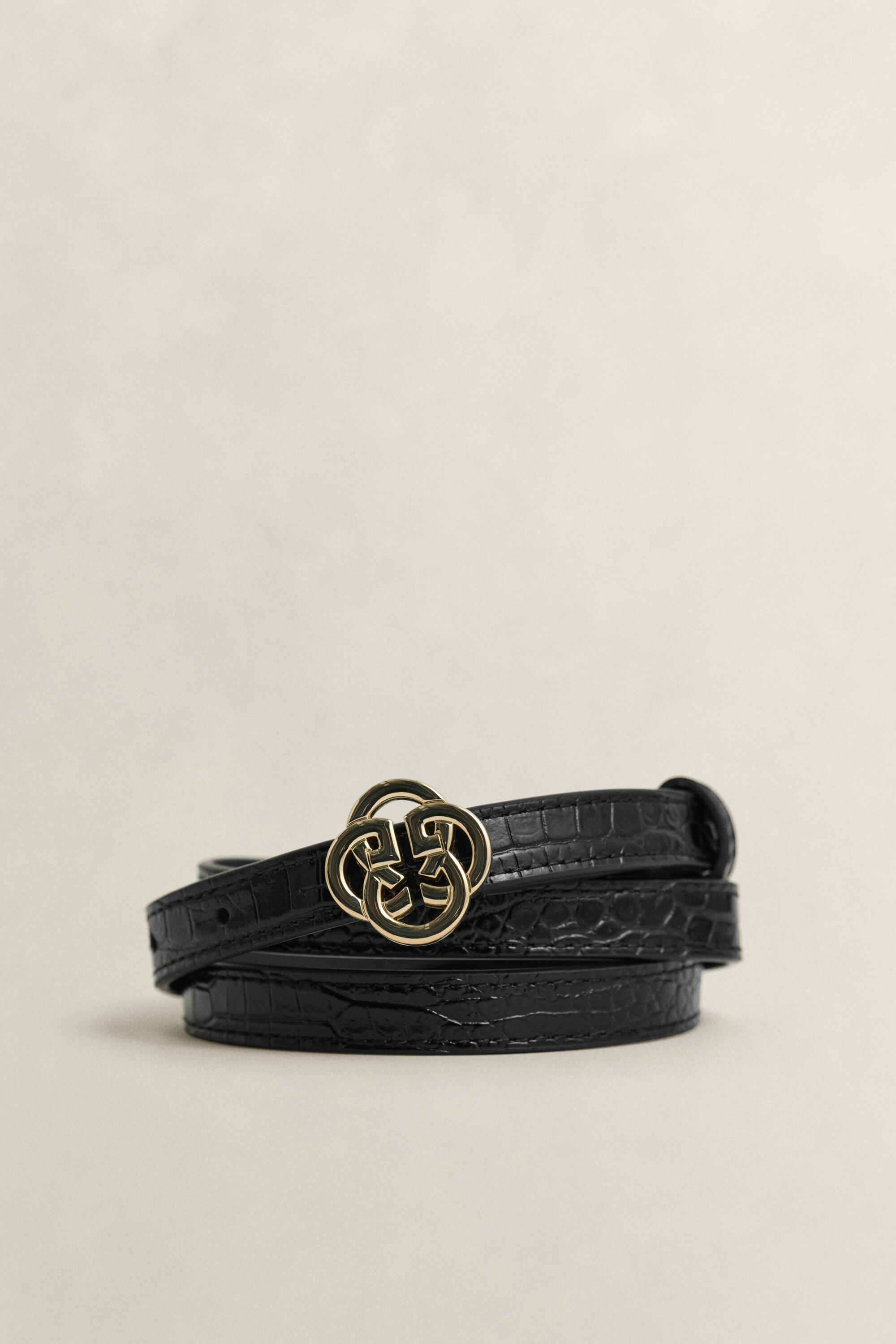 Croc-Effect Monogram Gürtel