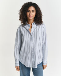 Gestreifte Relaxed Fit Luxury Oxford-Bluse