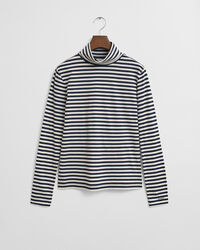 Leichter Rollkragenpullover aus Baumwolle mit Streifen