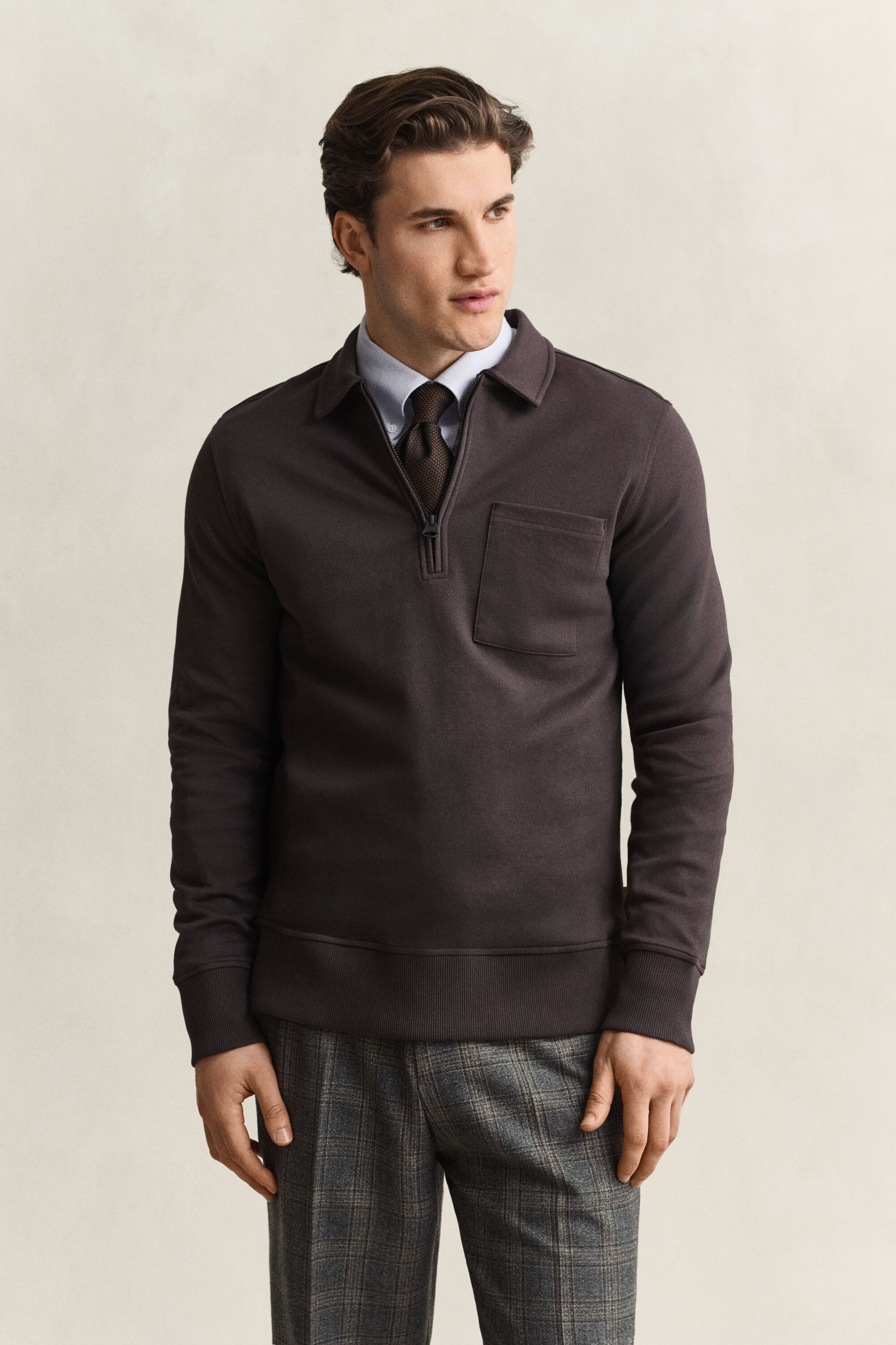 Sweatshirt mit halblangem Reißverschluss