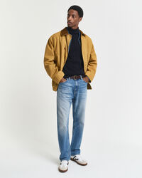 Zopfstrick Rollkragenpullover aus Baumwolle