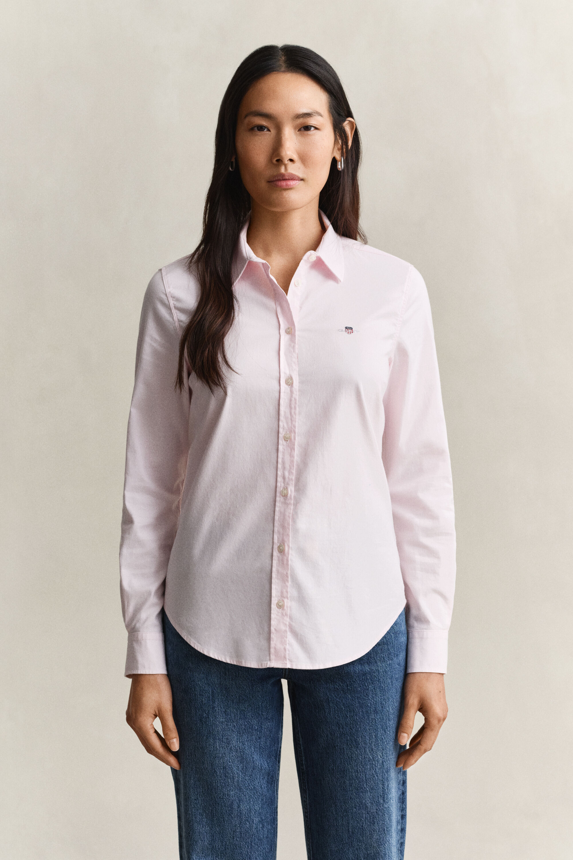 Stretch Oxford-Bluse