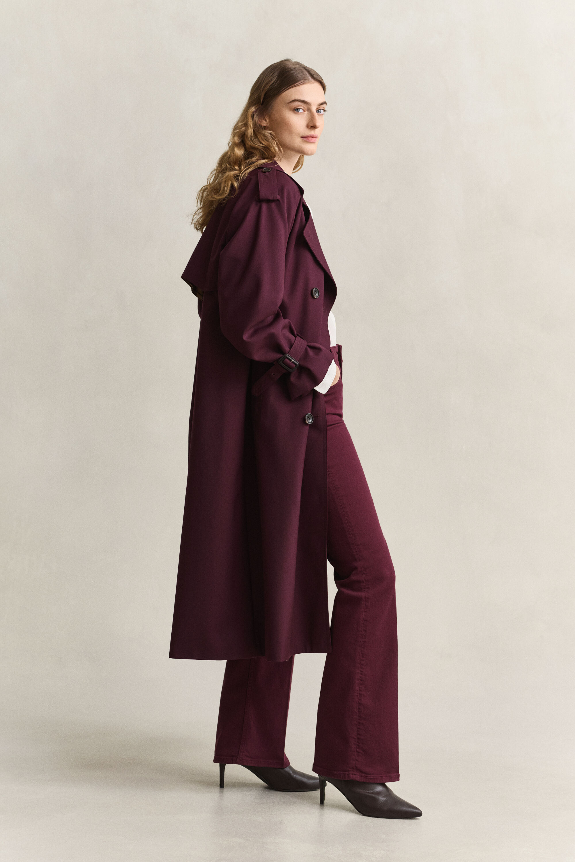 Trenchcoat aus Wollgemisch
