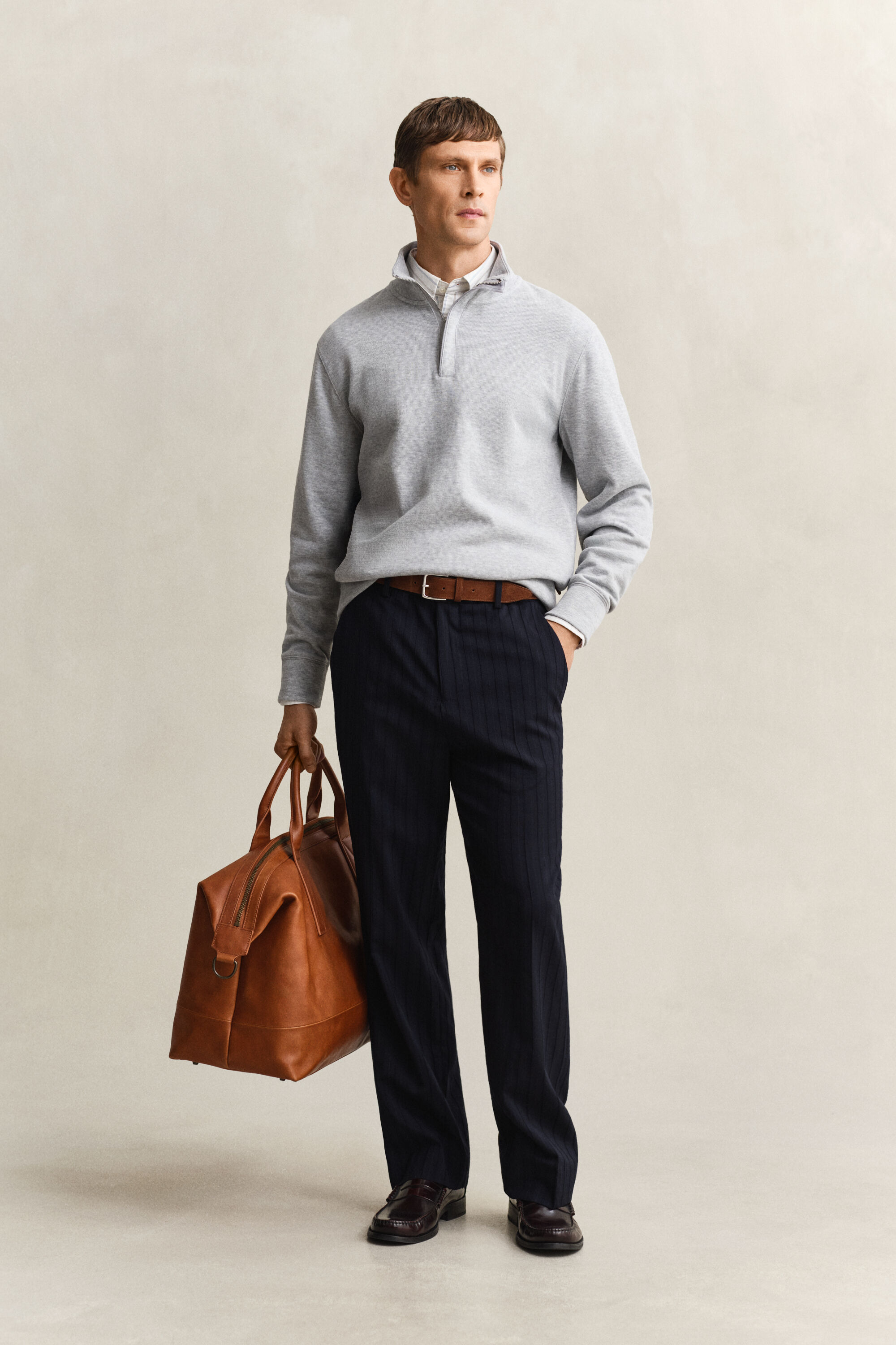 Sacker Rib Sweatshirt mit Reißverschlusskragen