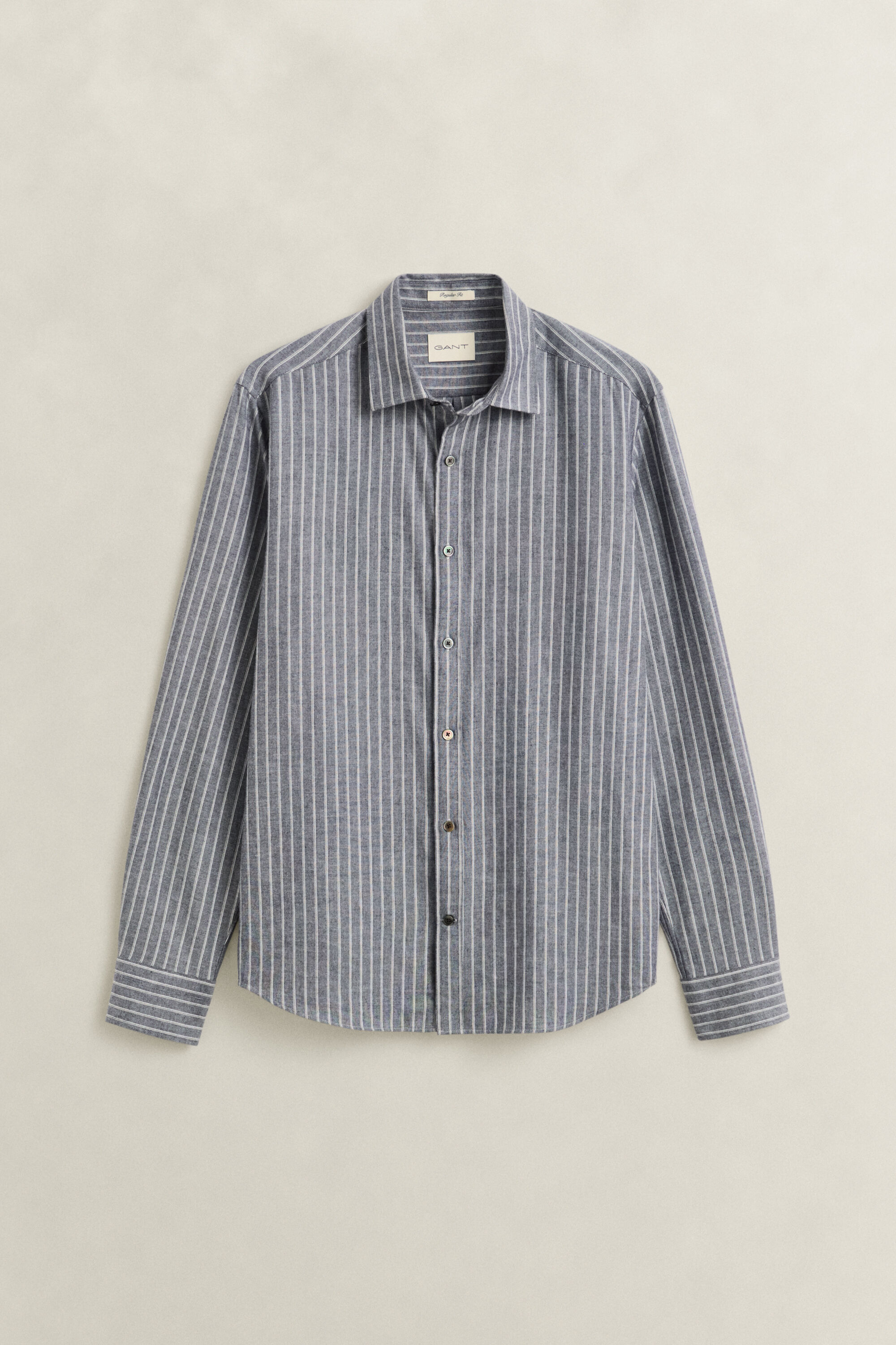 Gestreiftes Flanellhemd aus Melange-Garn