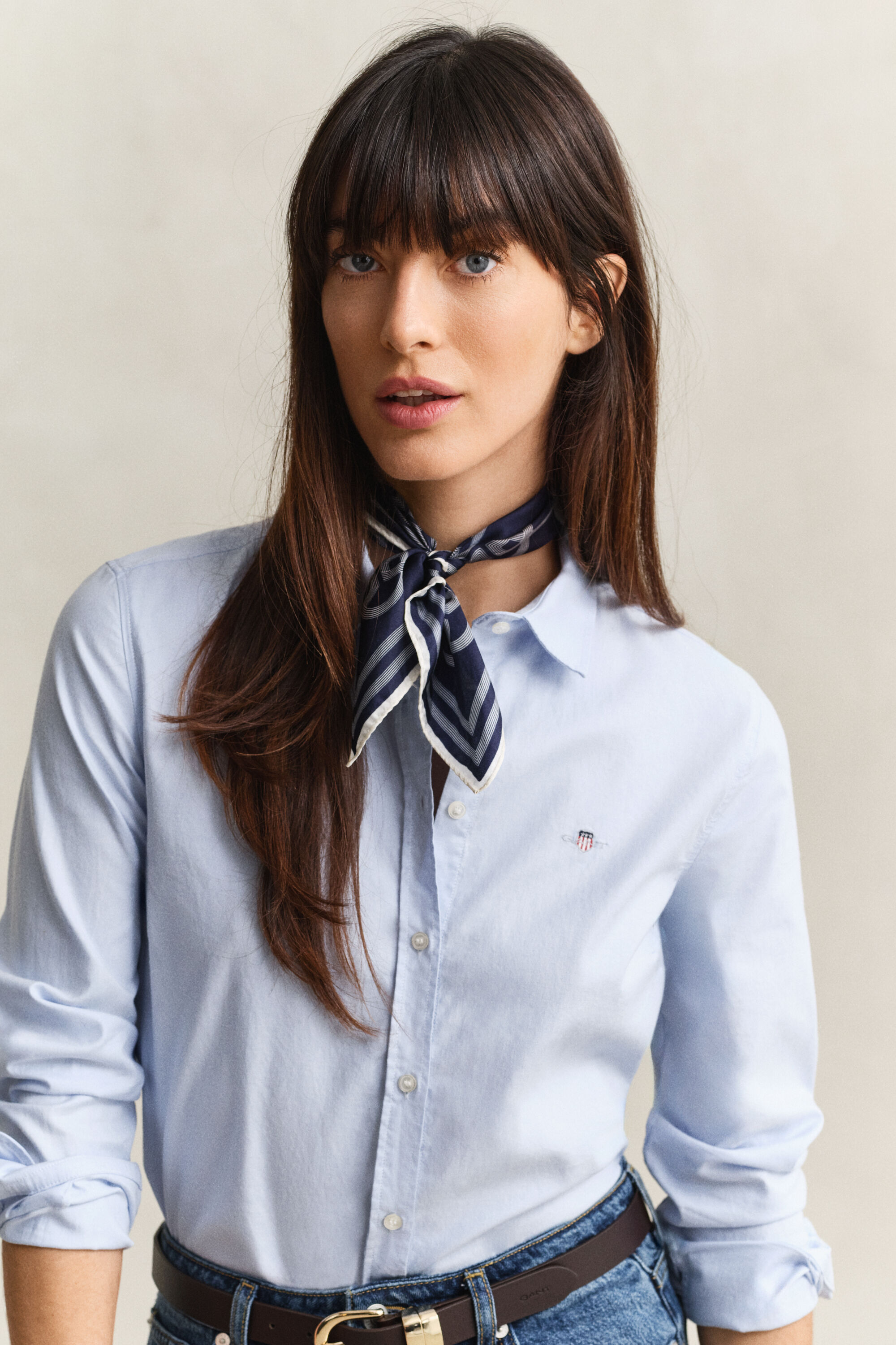 Classic Slim Fit Oxford-Bluse mit Stretch