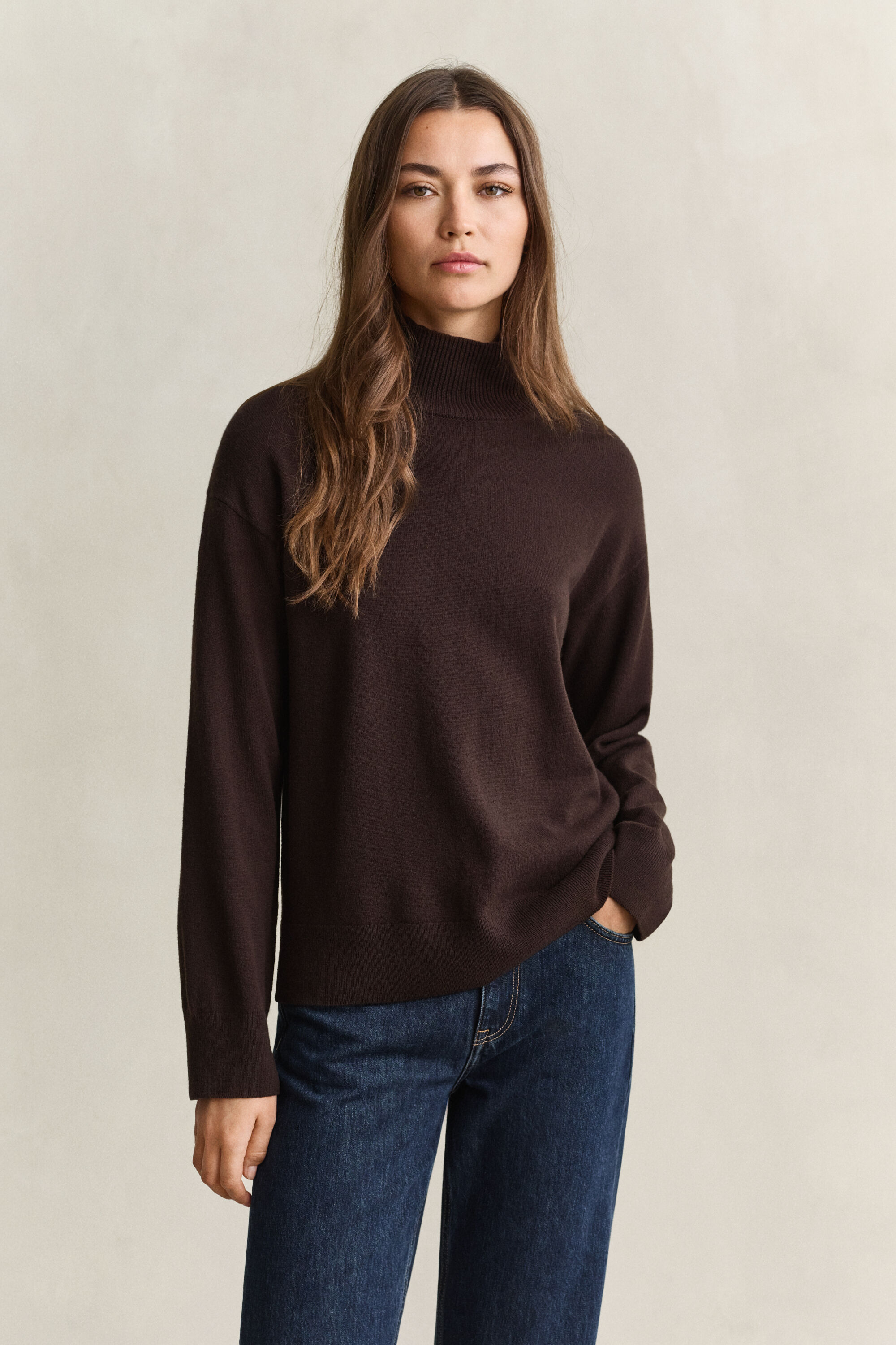 Stehkragenpullover aus feiner Lambswool