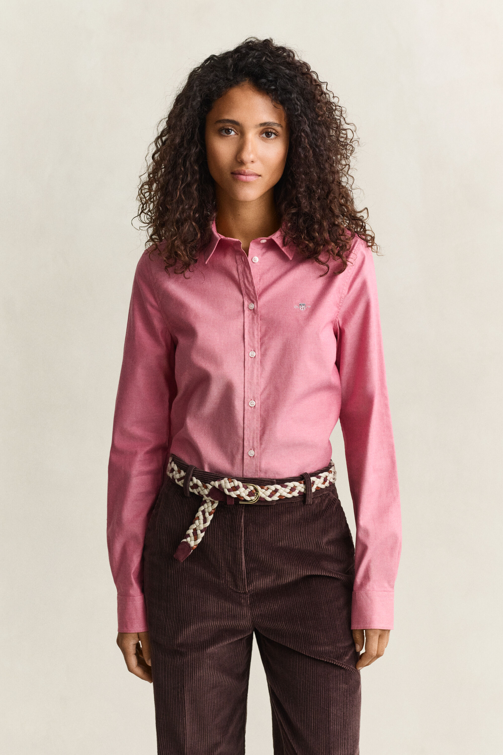 Classic Slim Fit Oxford-Bluse mit Stretch