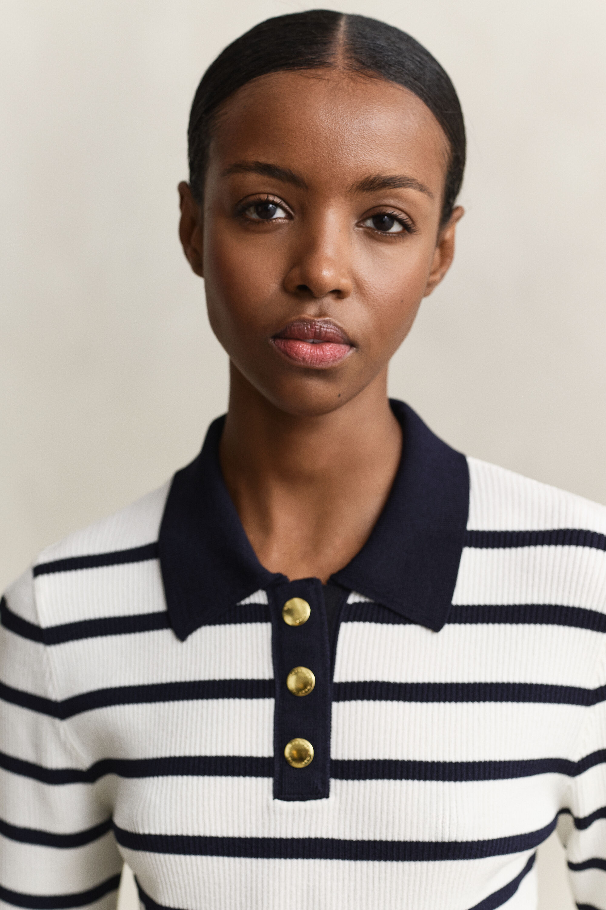 Strick Rugger mit Streifen