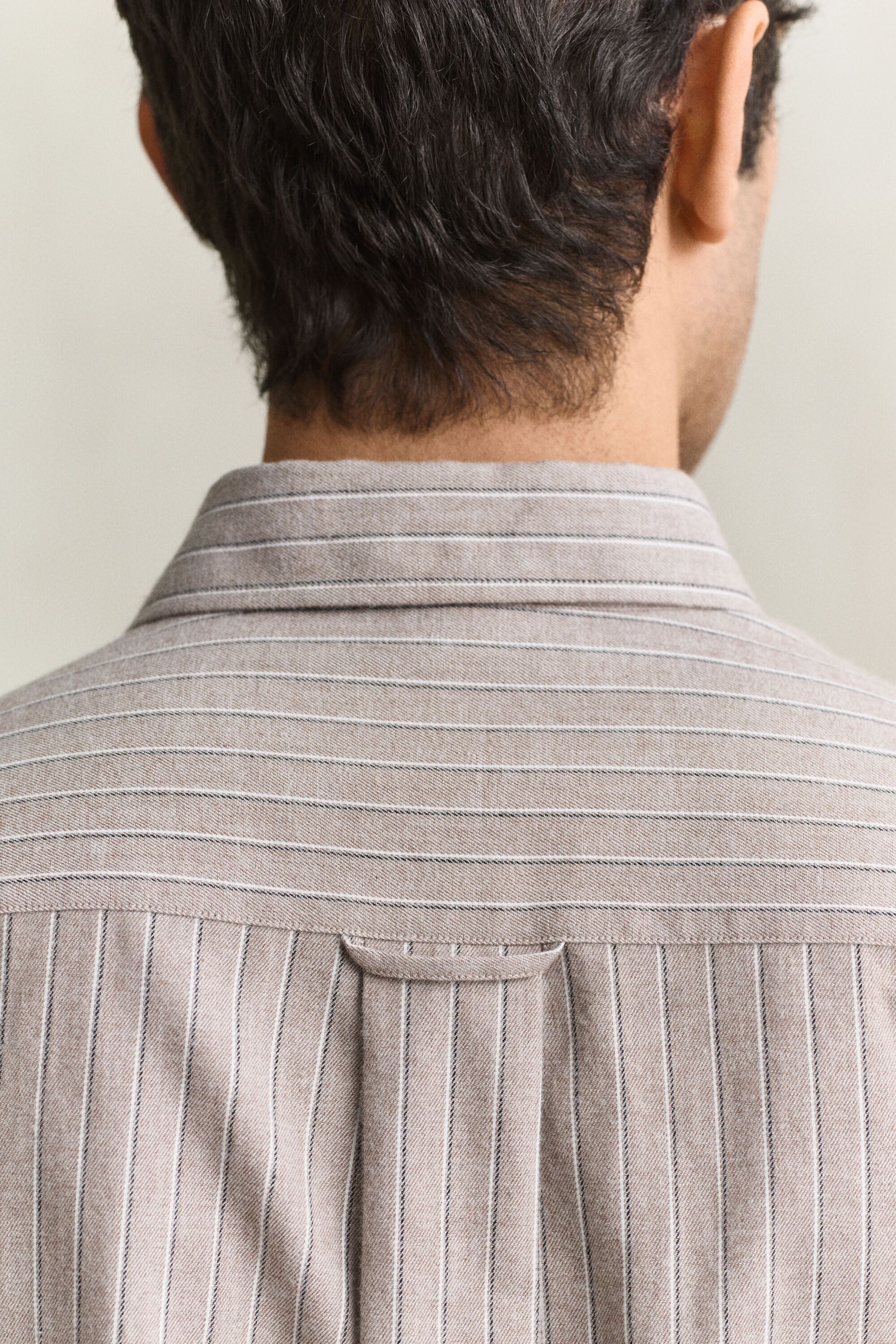 Gestreiftes Flanellhemd aus Melange-Garn