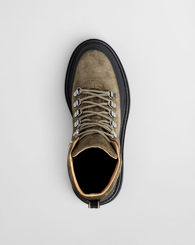 Mittelhoher Hillprep Stiefel aus Veloursleder