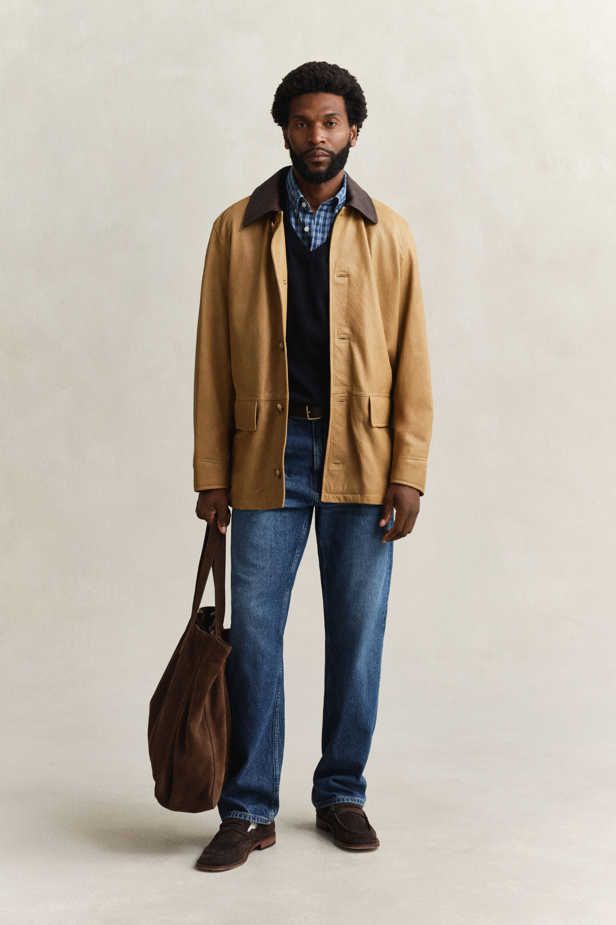 Indigo Hemd mit Karomuster