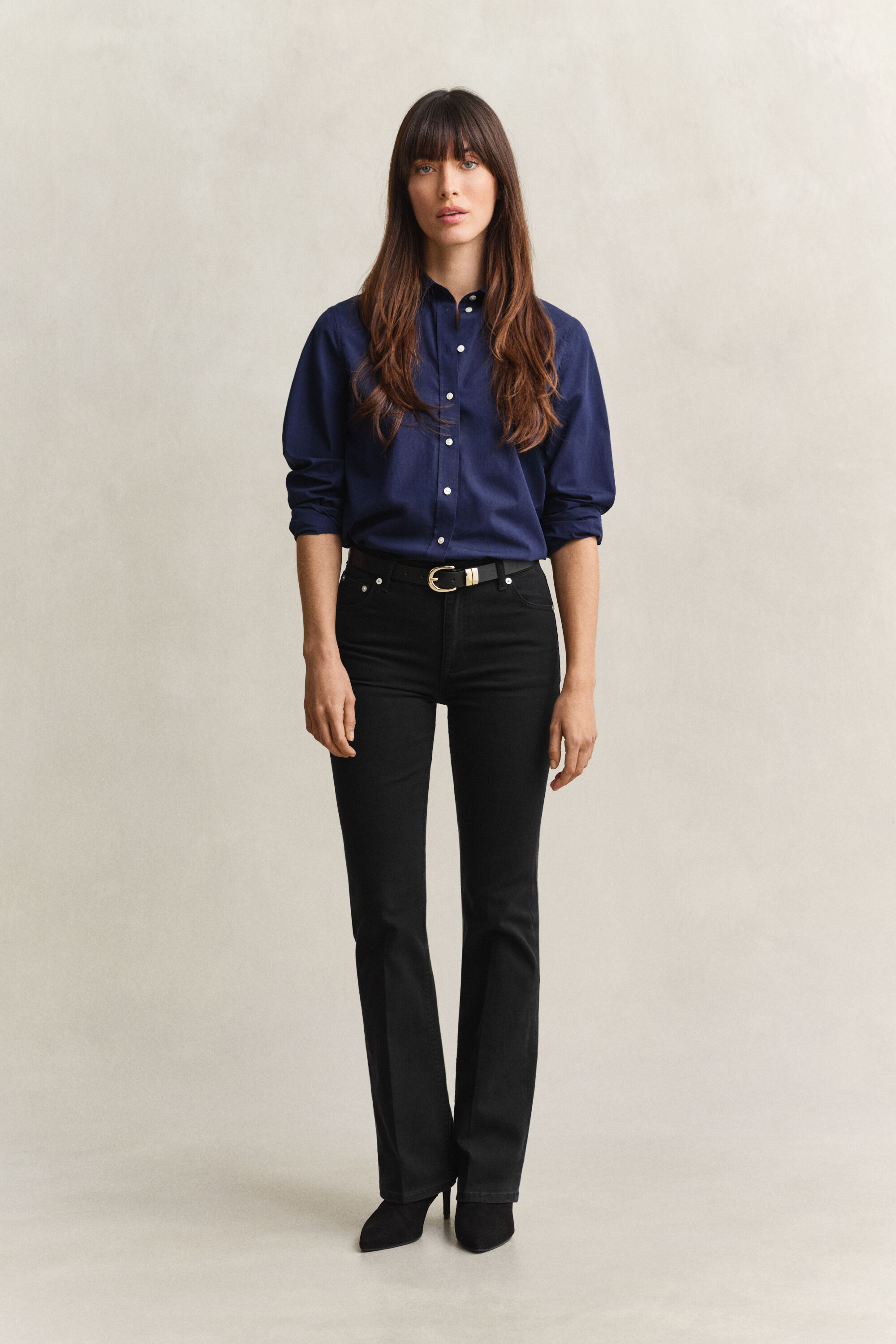 Ausgestellte Slim Fit Stretch-Jeans