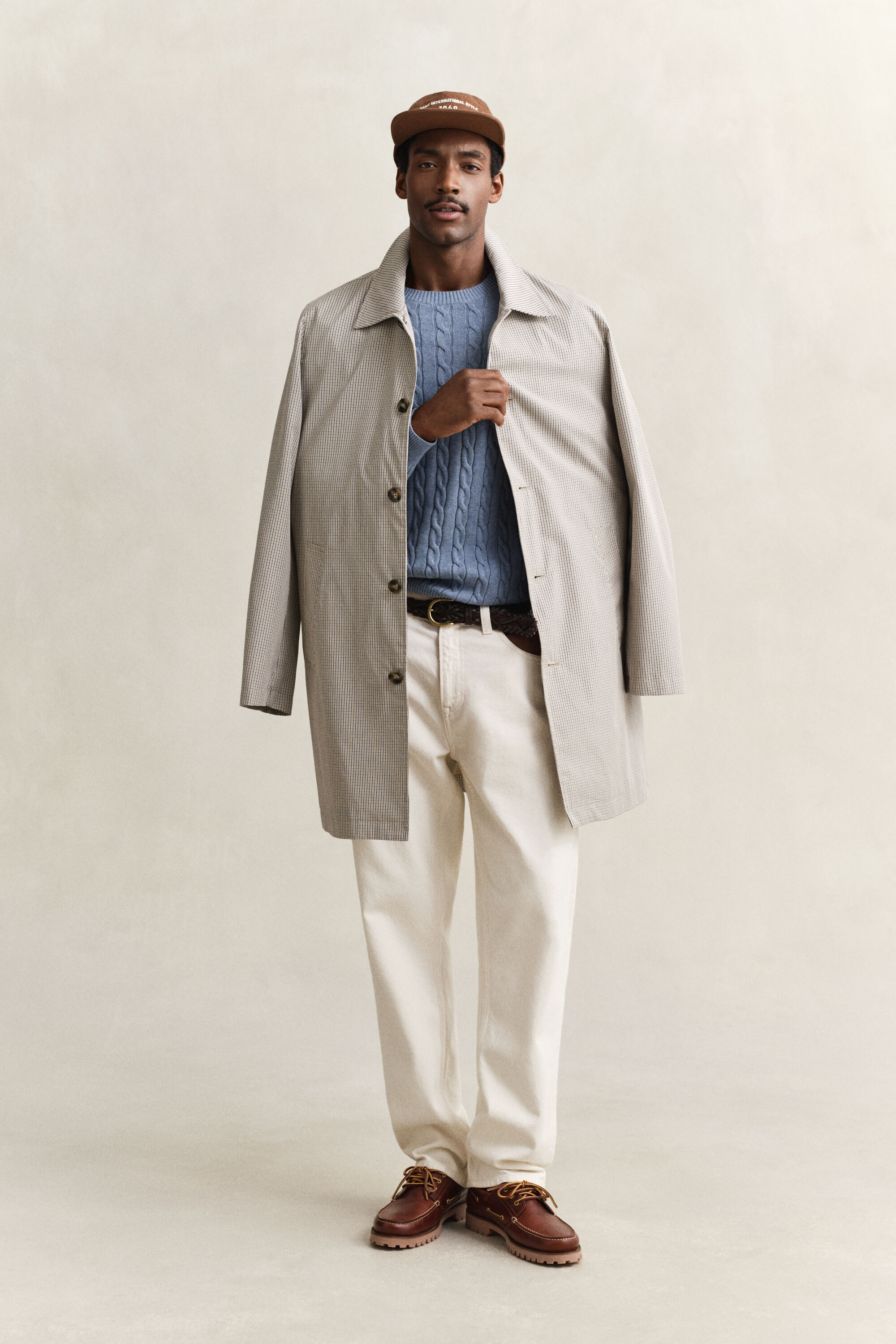 Zopfstrick Rundhalspullover aus Baumwolle