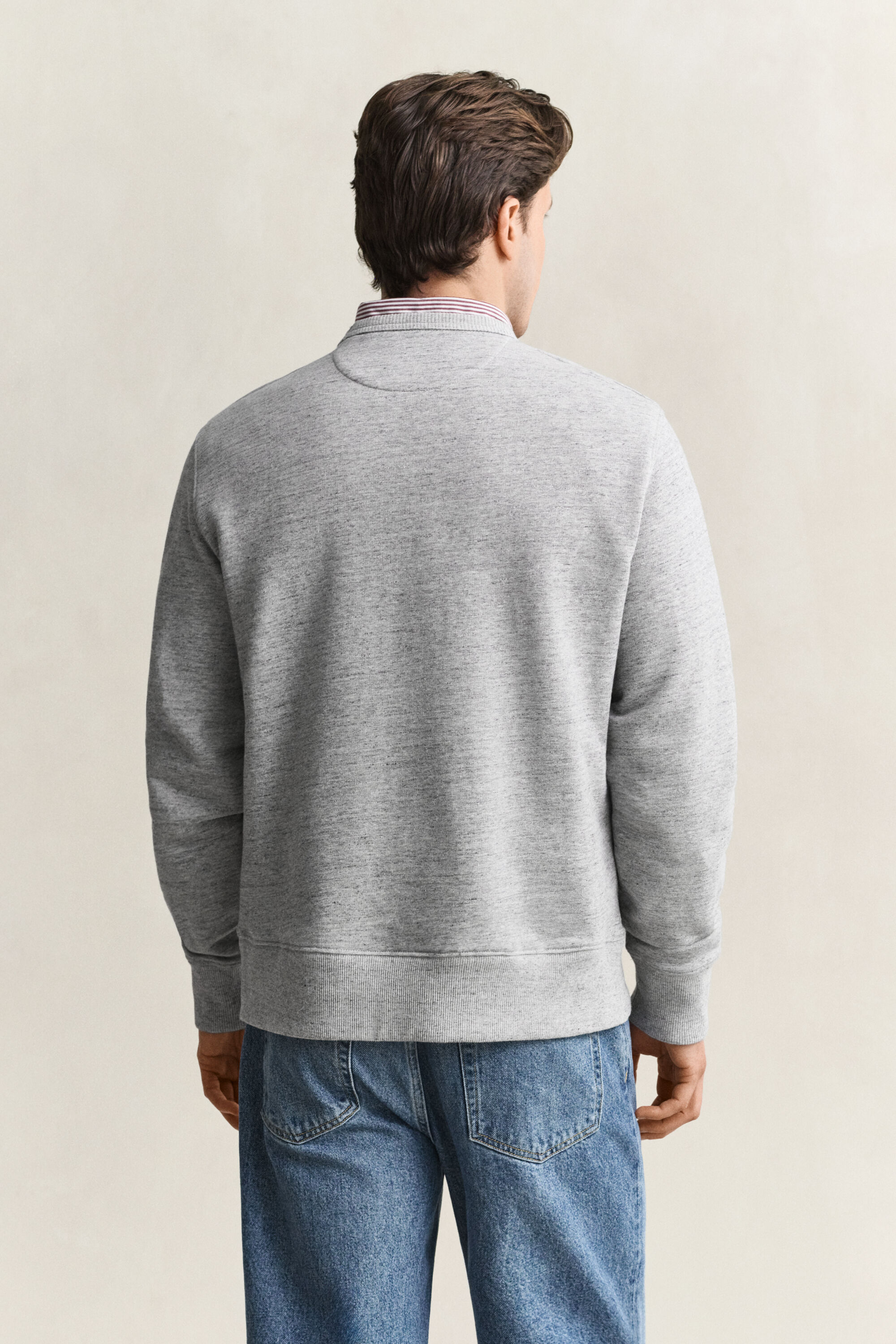 Meliertes Rundhals-Sweatshirt