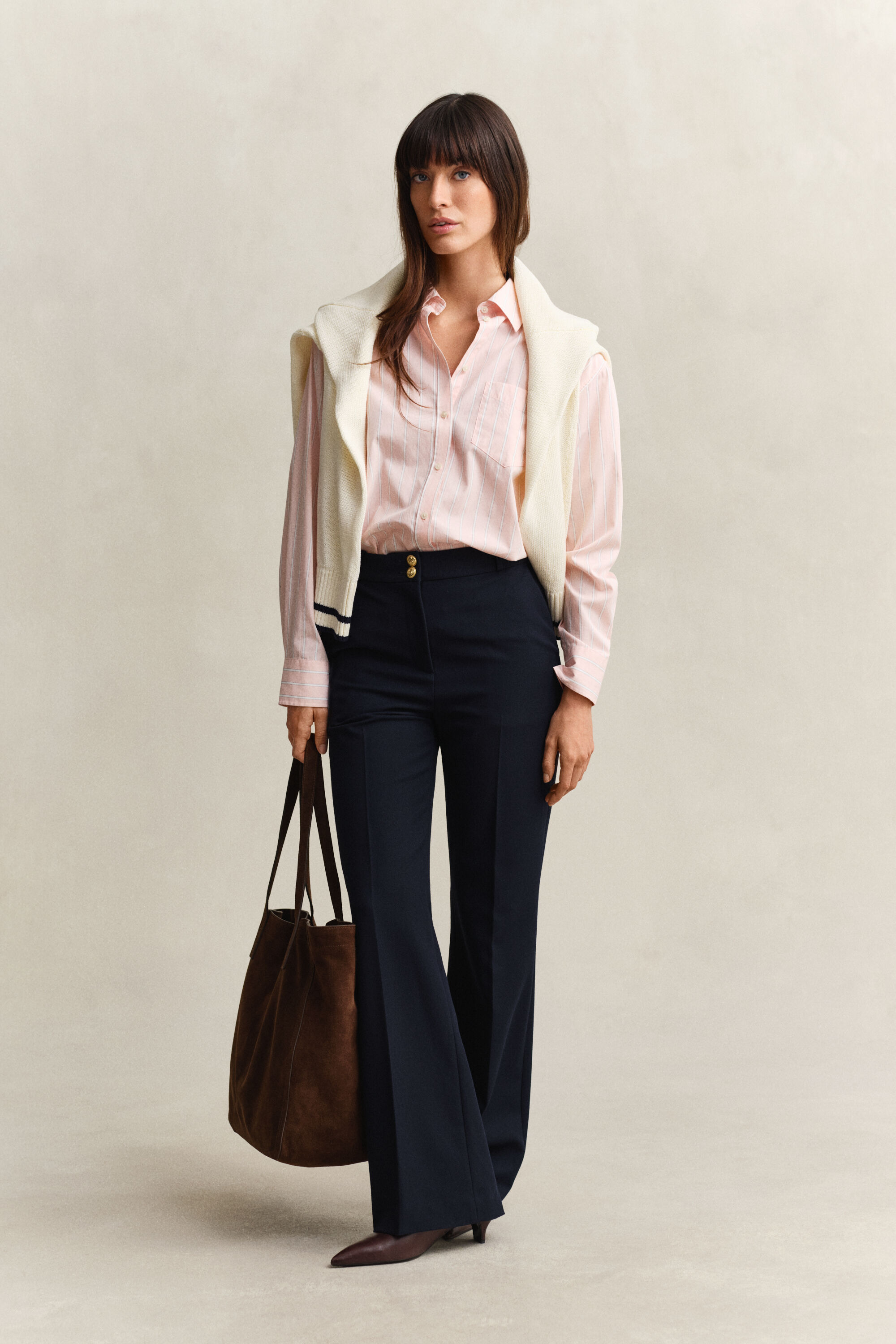 Regular Fit Classic Popeline Bluse mit Streifen