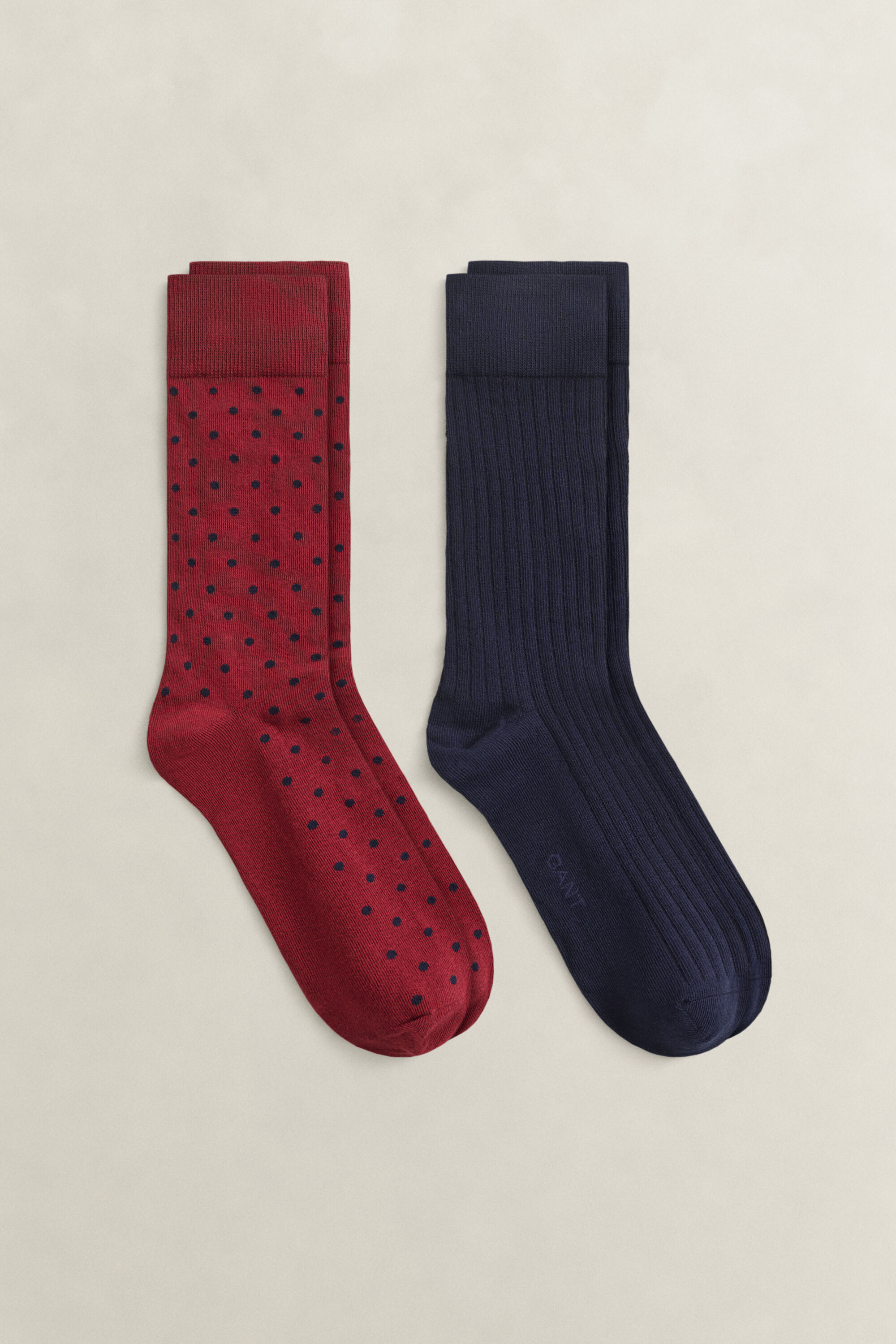 Zweierpack Socken in Geschenkbox Gepunktet und gerippt