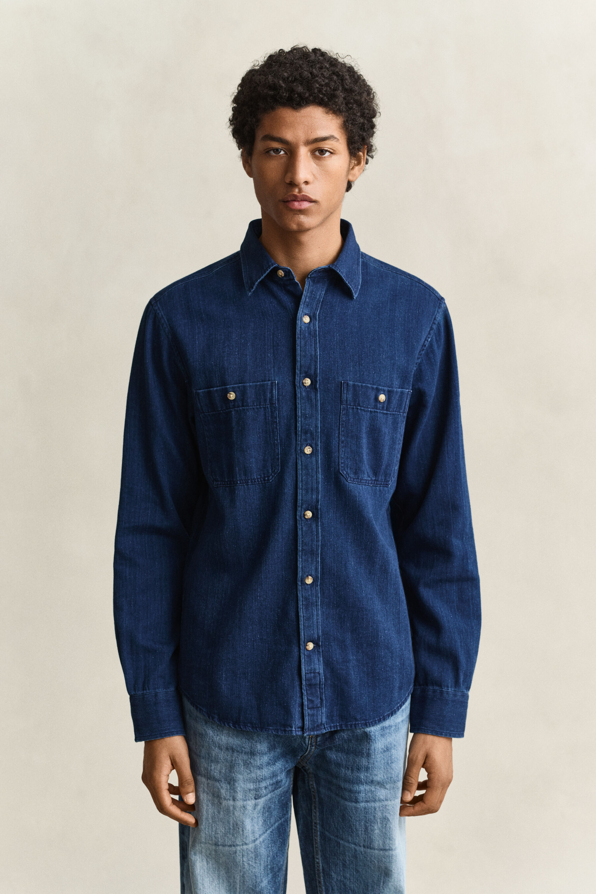 Indigo Herringbone Hemd