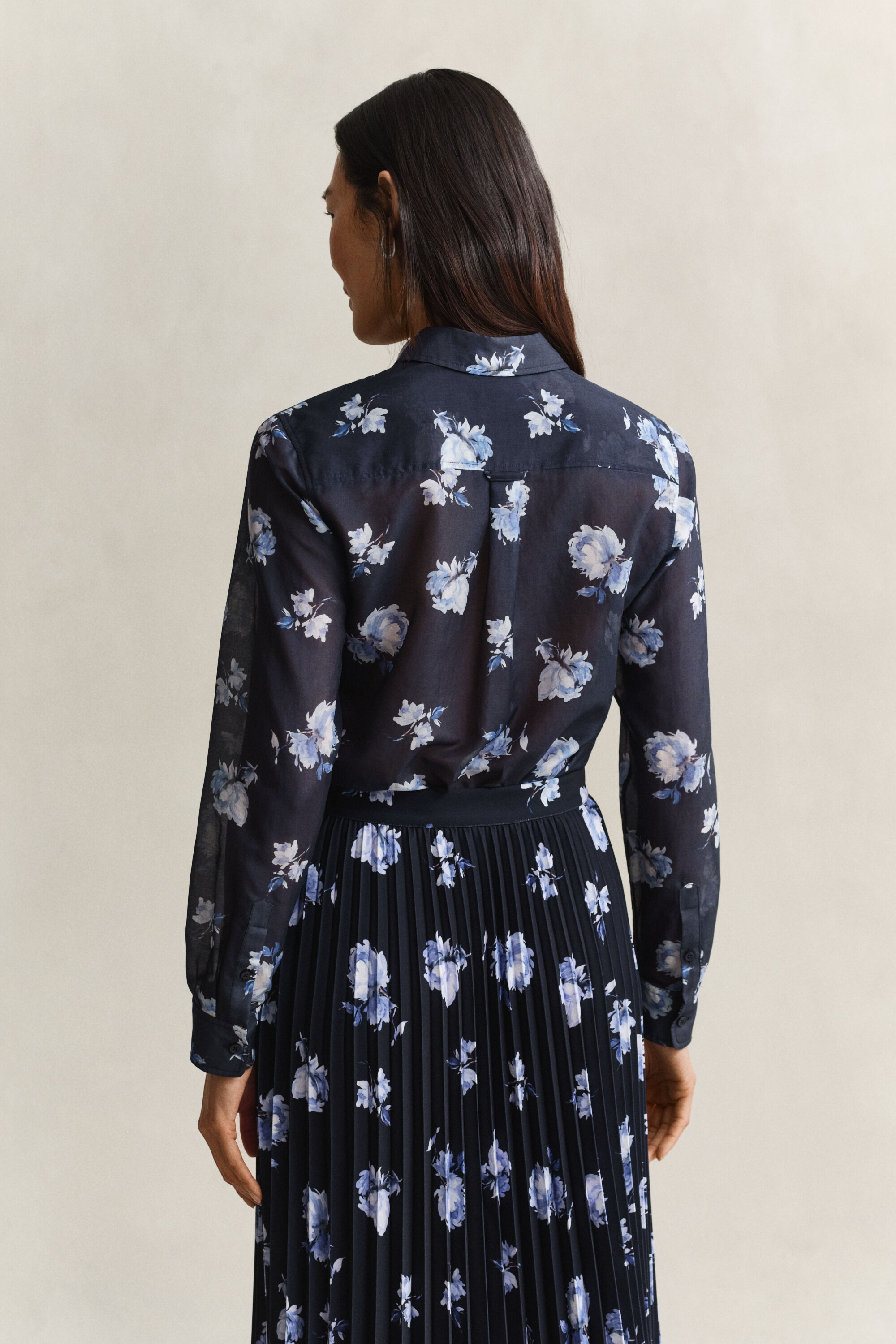 Bluse aus Baumwoll-Seiden-Mix mit Blumenprint