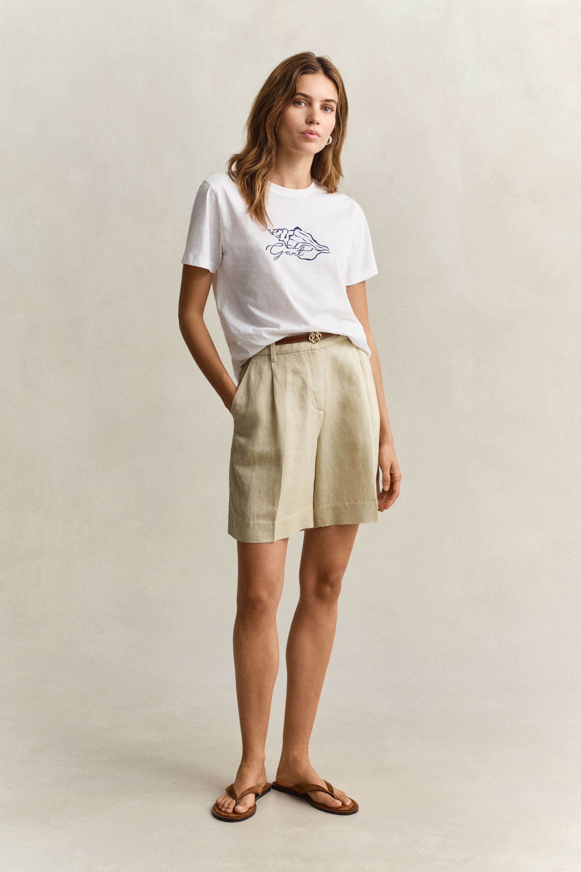 Formelle Shorts aus Leinenmix