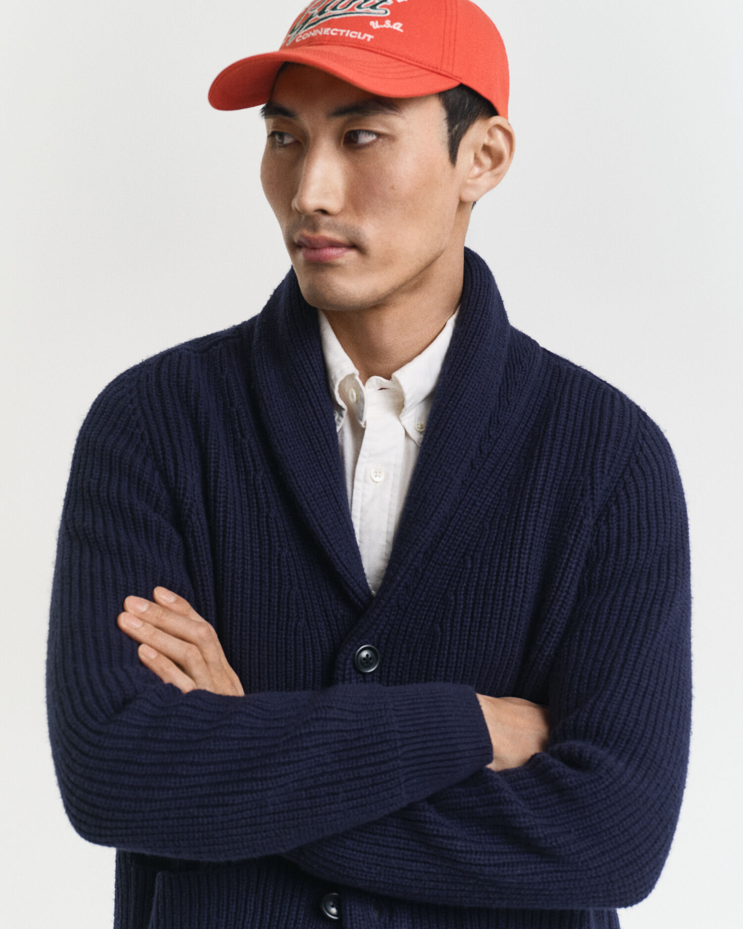 Wollmix Strickjacke mit Schalkragen