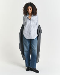 Gestreifte Relaxed Fit Luxury Oxford-Bluse