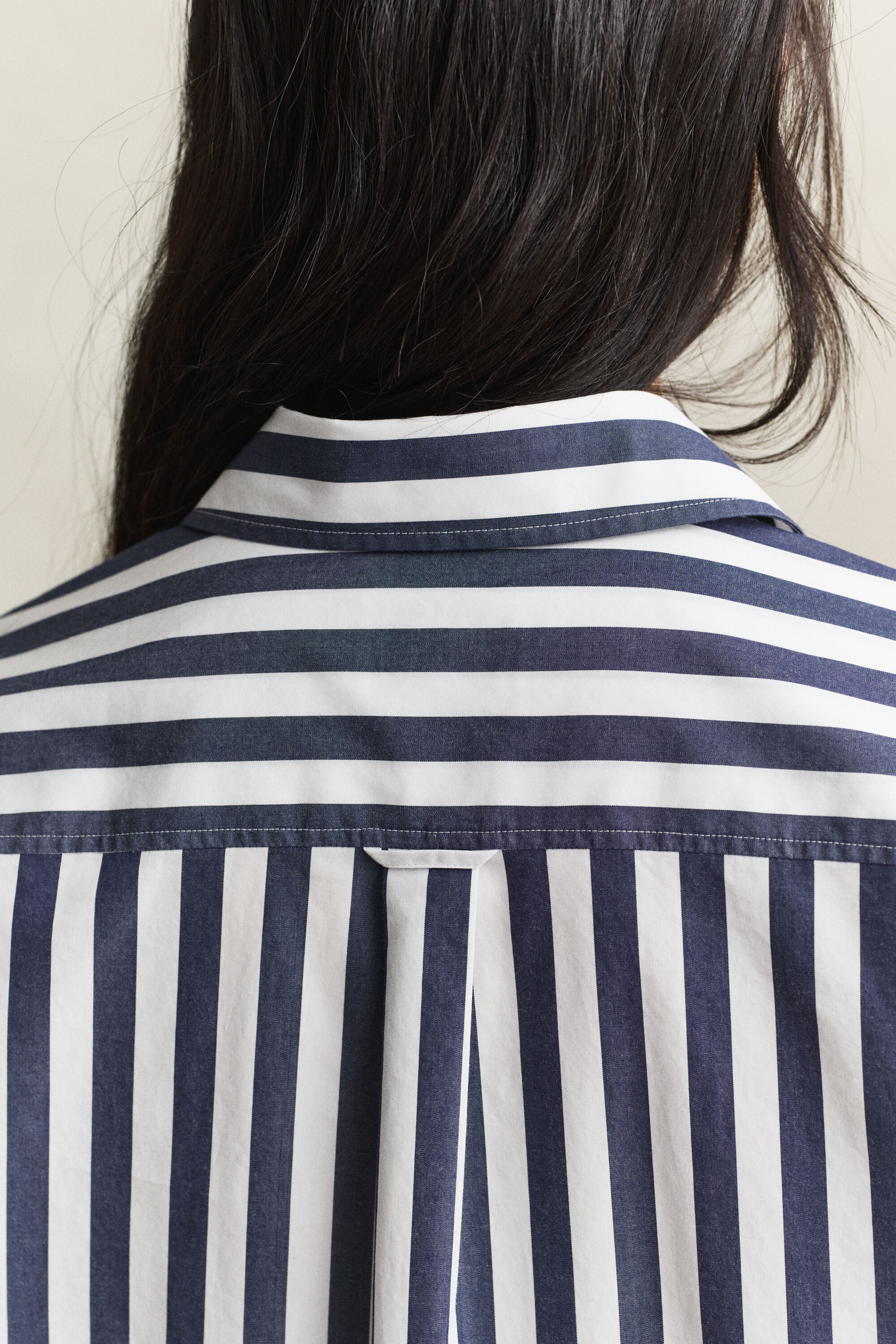 Relaxed Fit Popeline Bluse mit Streifen