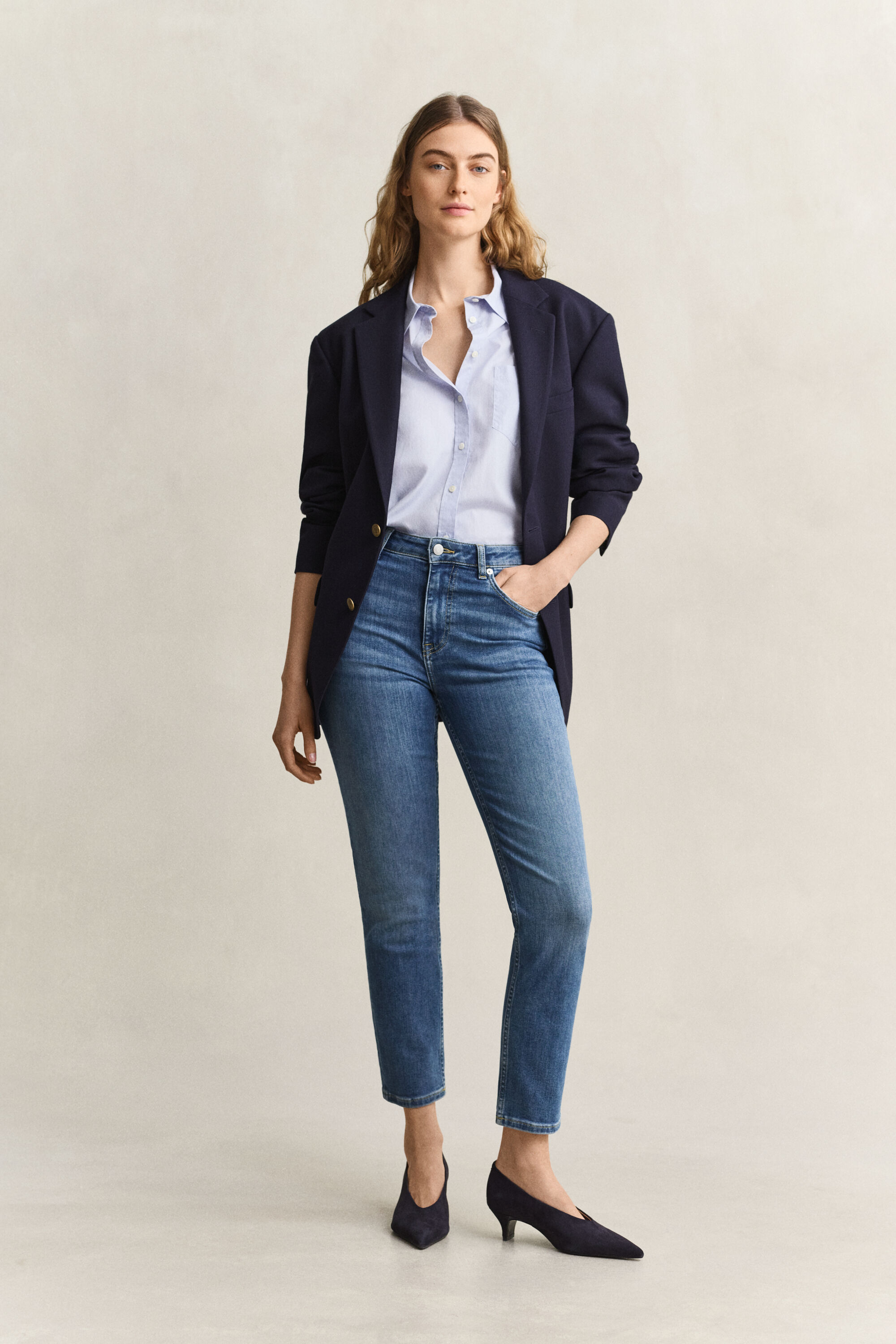 Cropped Stretch-Jeans
