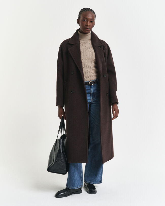 Zopfstrick Rollkragenpullover aus Stretch-Baumwolle