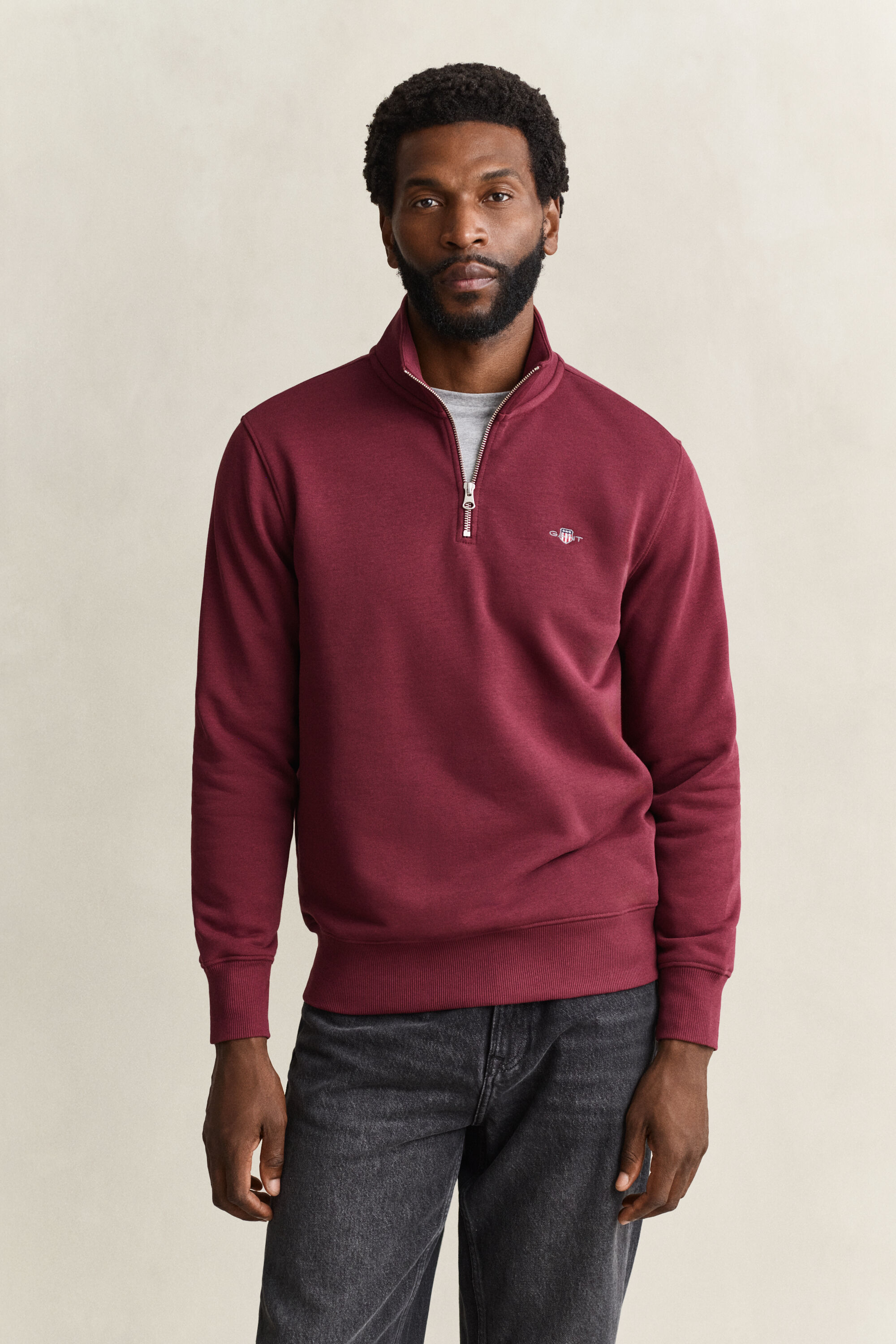 Shield Sweatshirt mit halblangem Reißverschluss