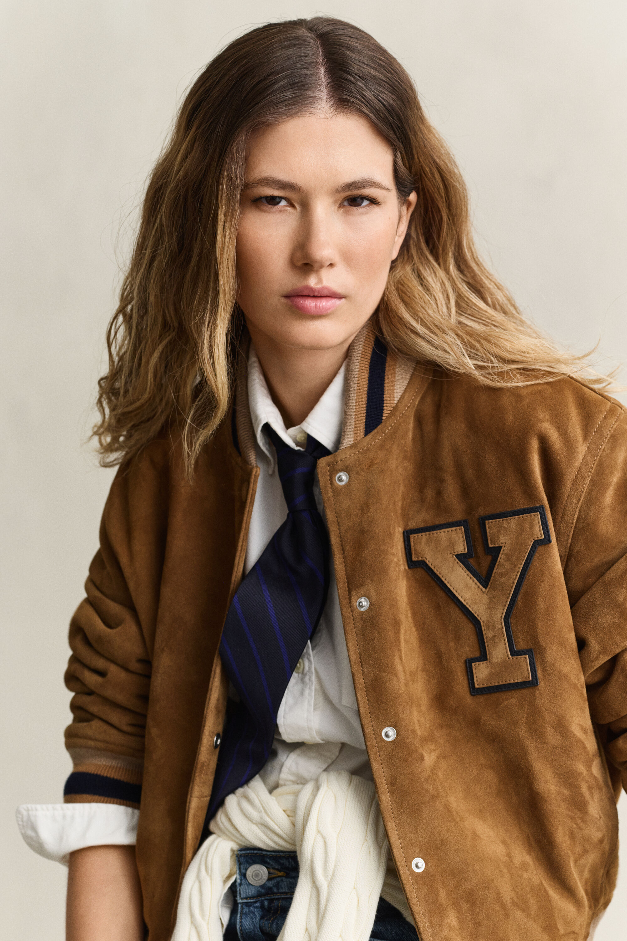 Gant x Yale Varsity Jacket aus Veloursleder
