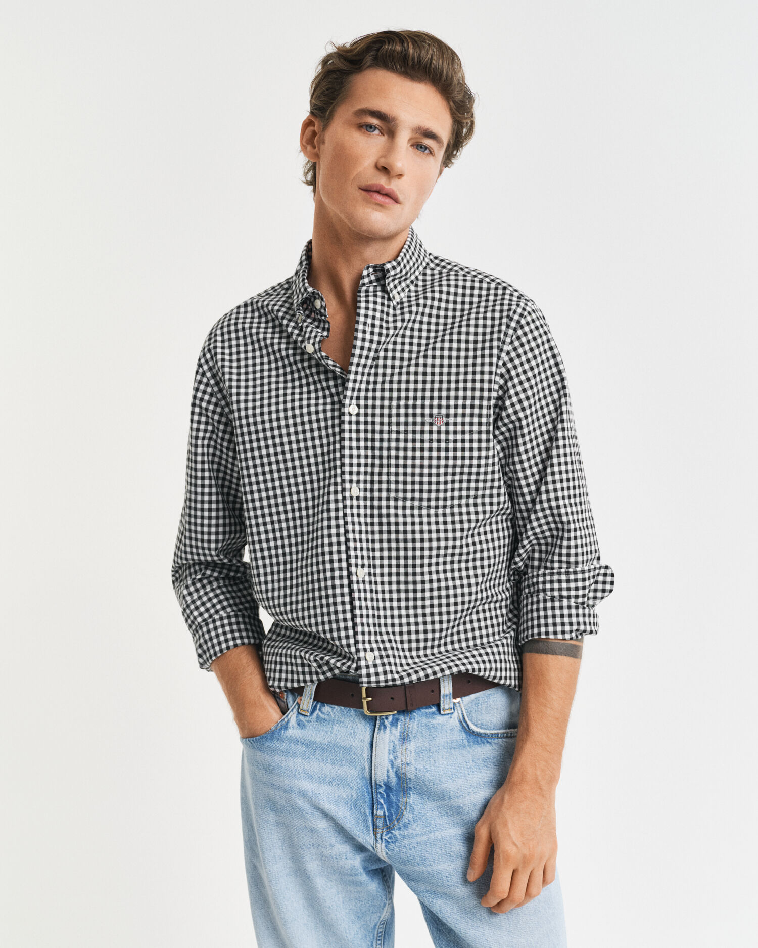 Regular Fit Classic Gingham Popeline Hemd