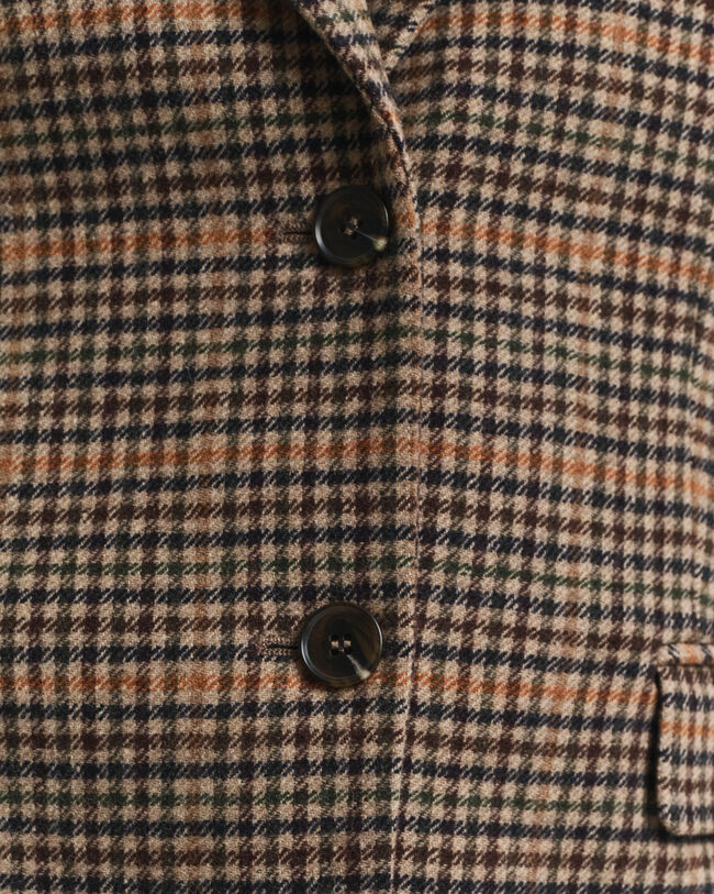 Regular Fit Houndstooth Blazer aus Wolle