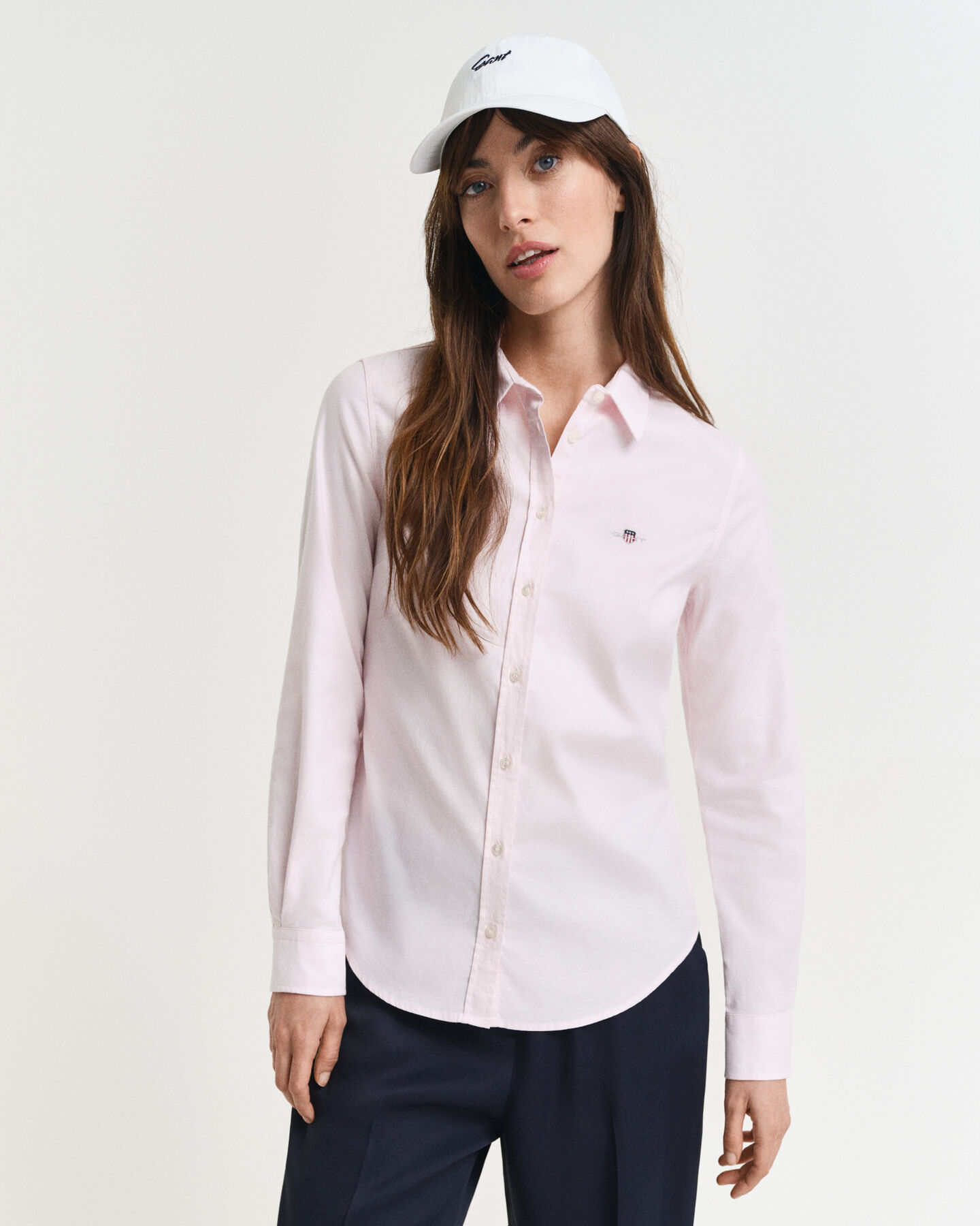 Slim Fit Oxford-Bluse mit Stretch