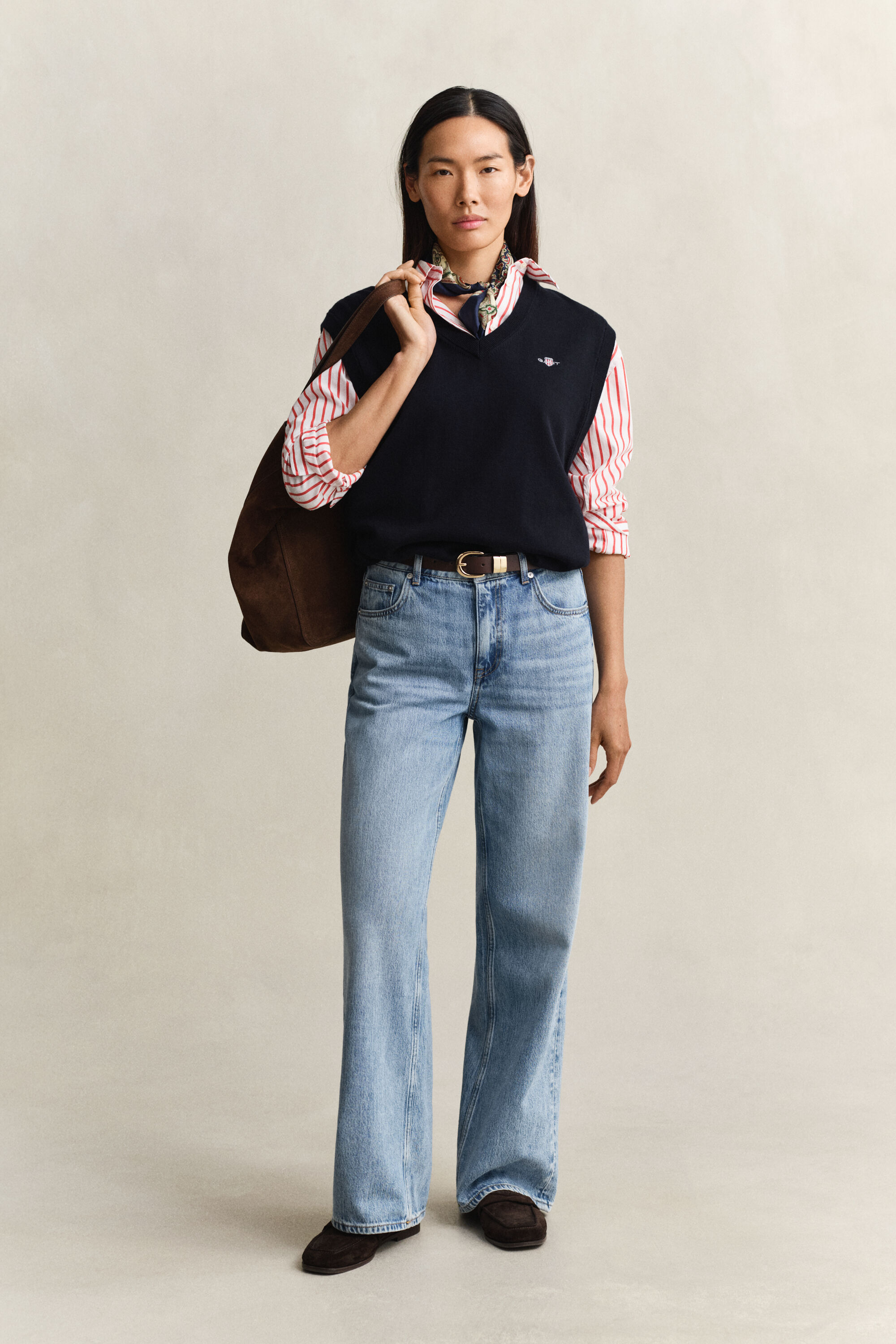 Regular Fit Classic Popeline Bluse mit Streifen