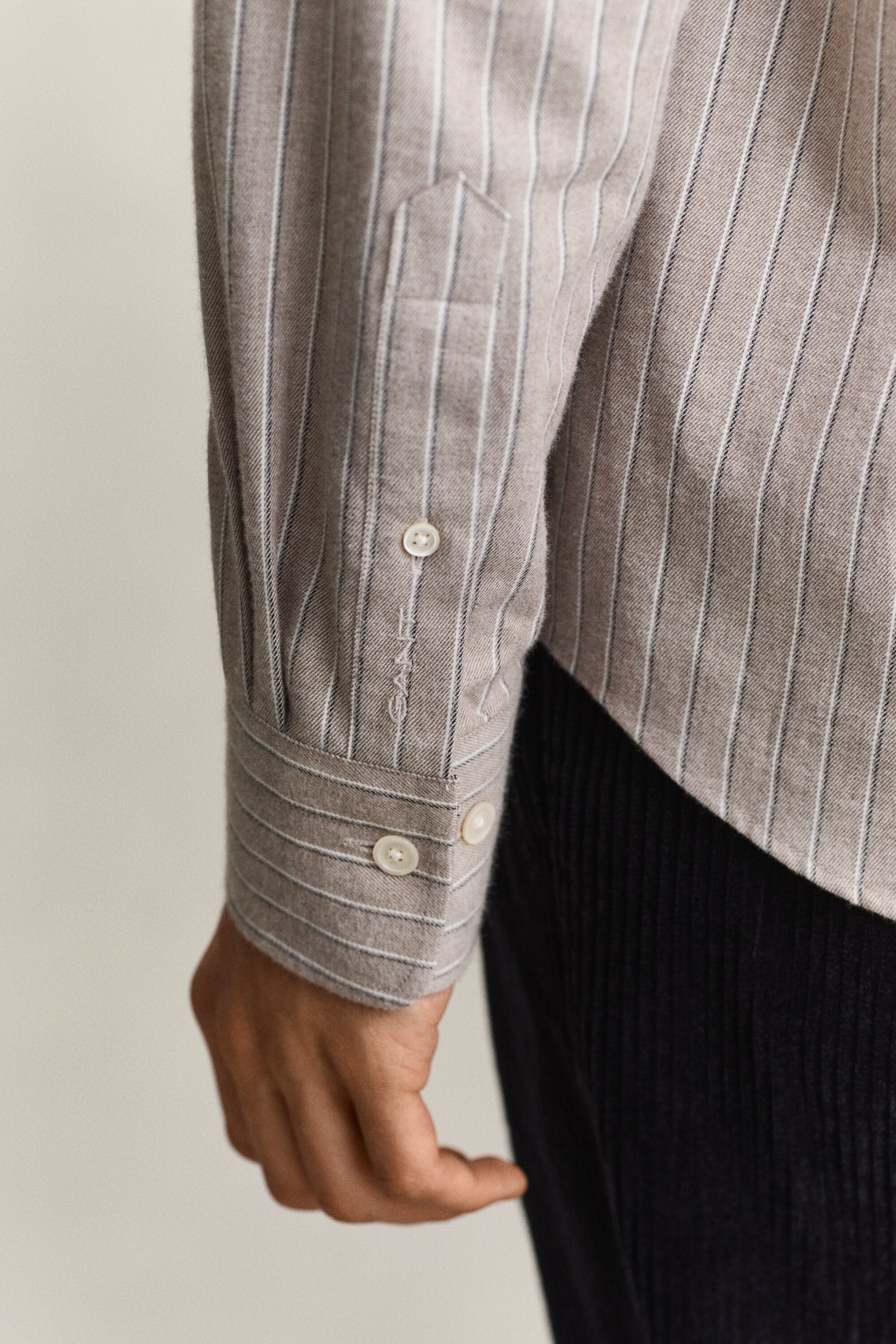 Gestreiftes Flanellhemd aus Melange-Garn