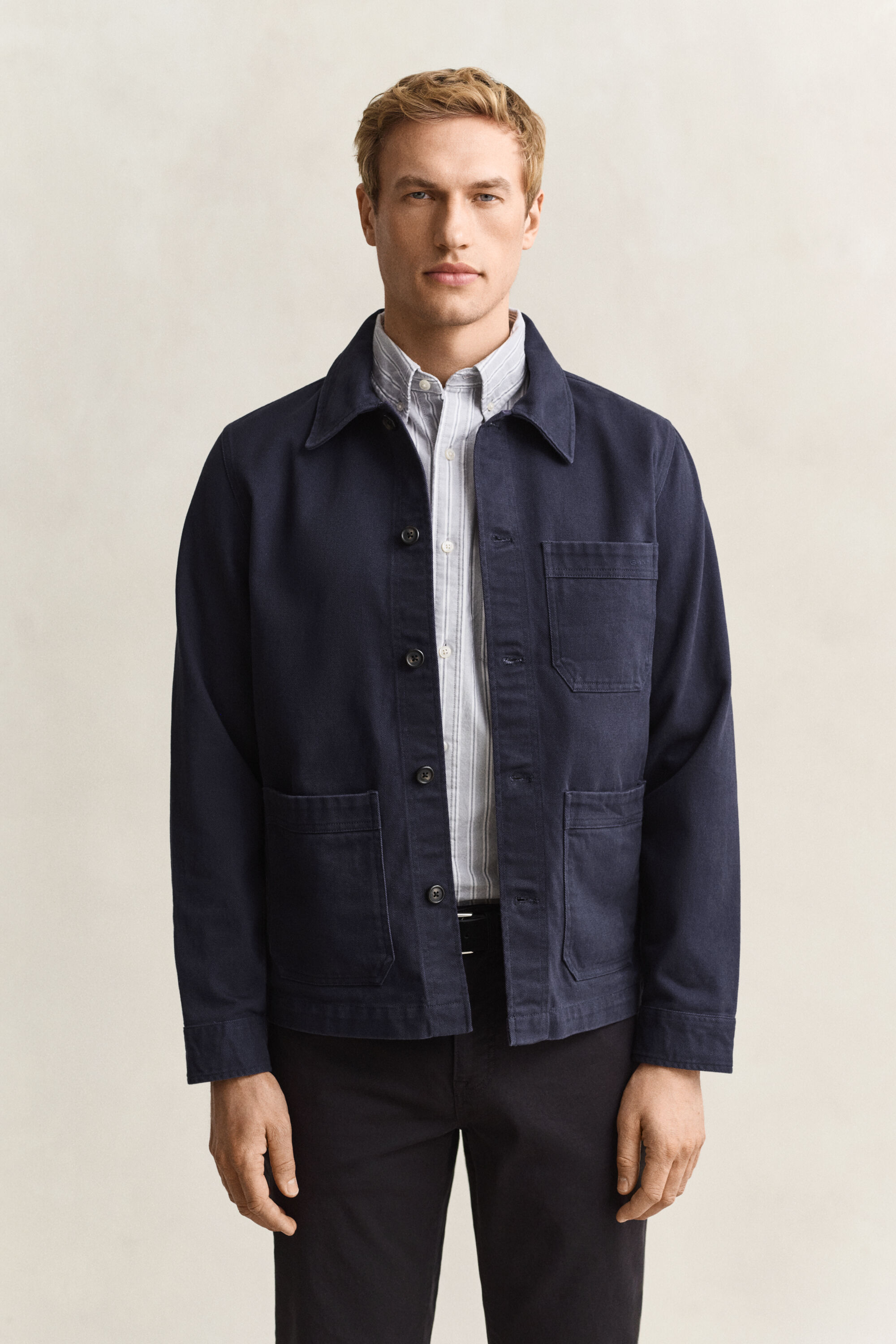 Hemdjacke aus gebürstetem Twill