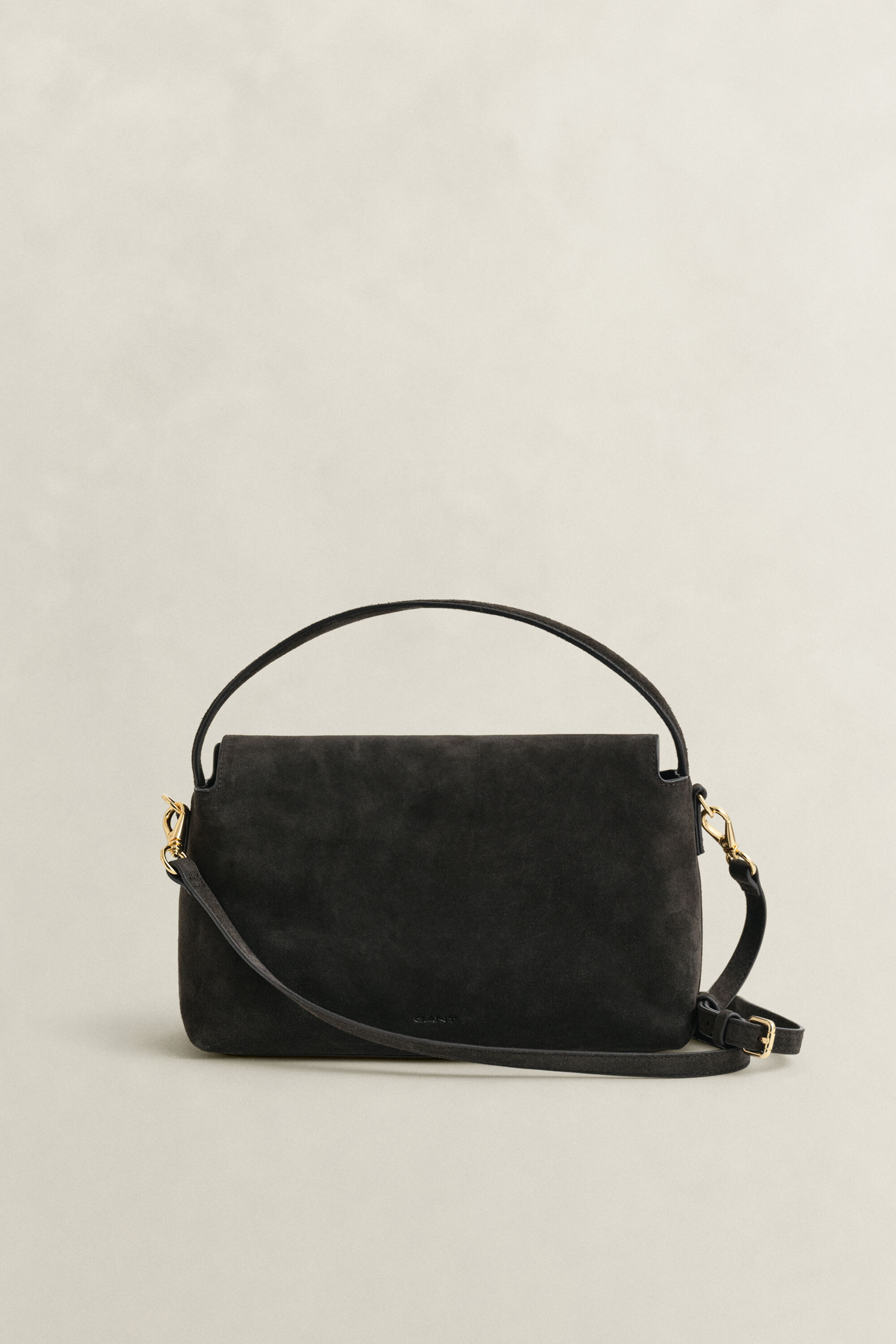 Slouchy Schultertasche aus Veloursleder