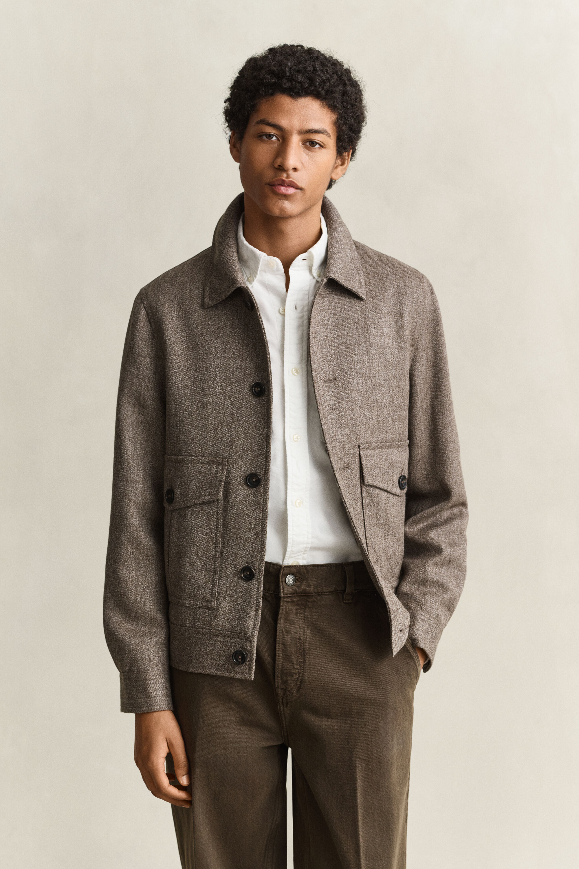 Wolljacke aus Melange-Garn
