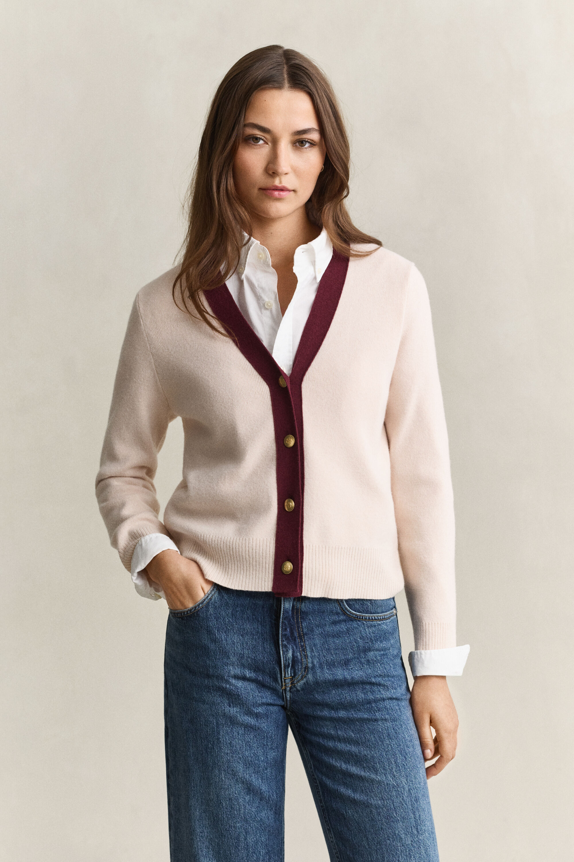 Cardigan mit Kontrastdetails