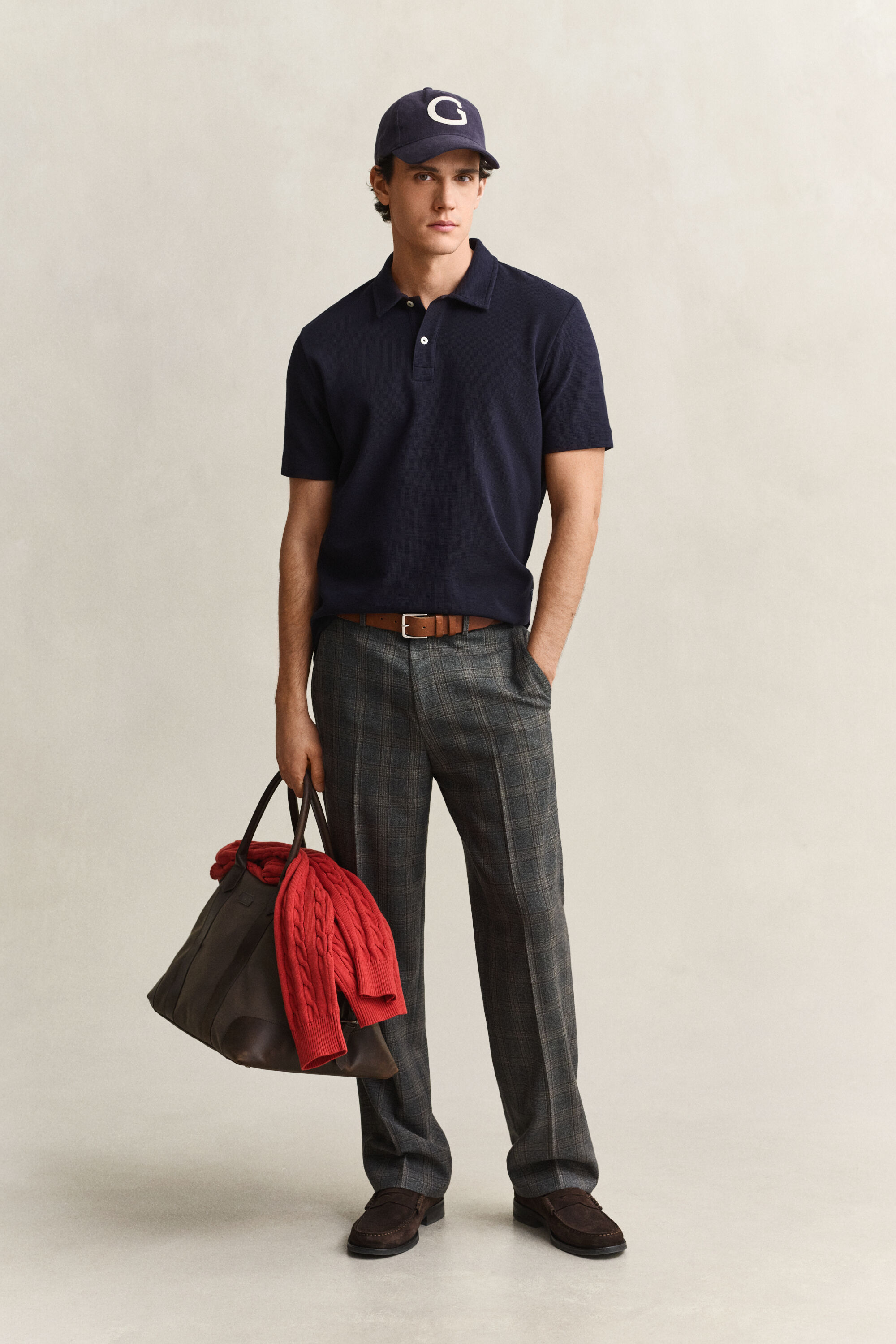 Poloshirt mit Waffelstruktur