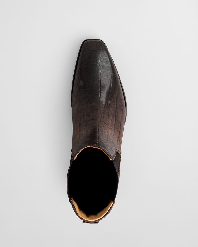 Bassotte Croc-Effect Lederstiefel