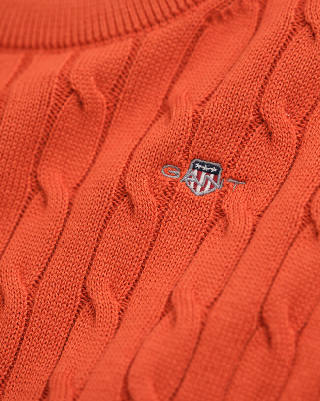 Kids Shield Zopfstrick Rundhalspullover aus Baumwolle