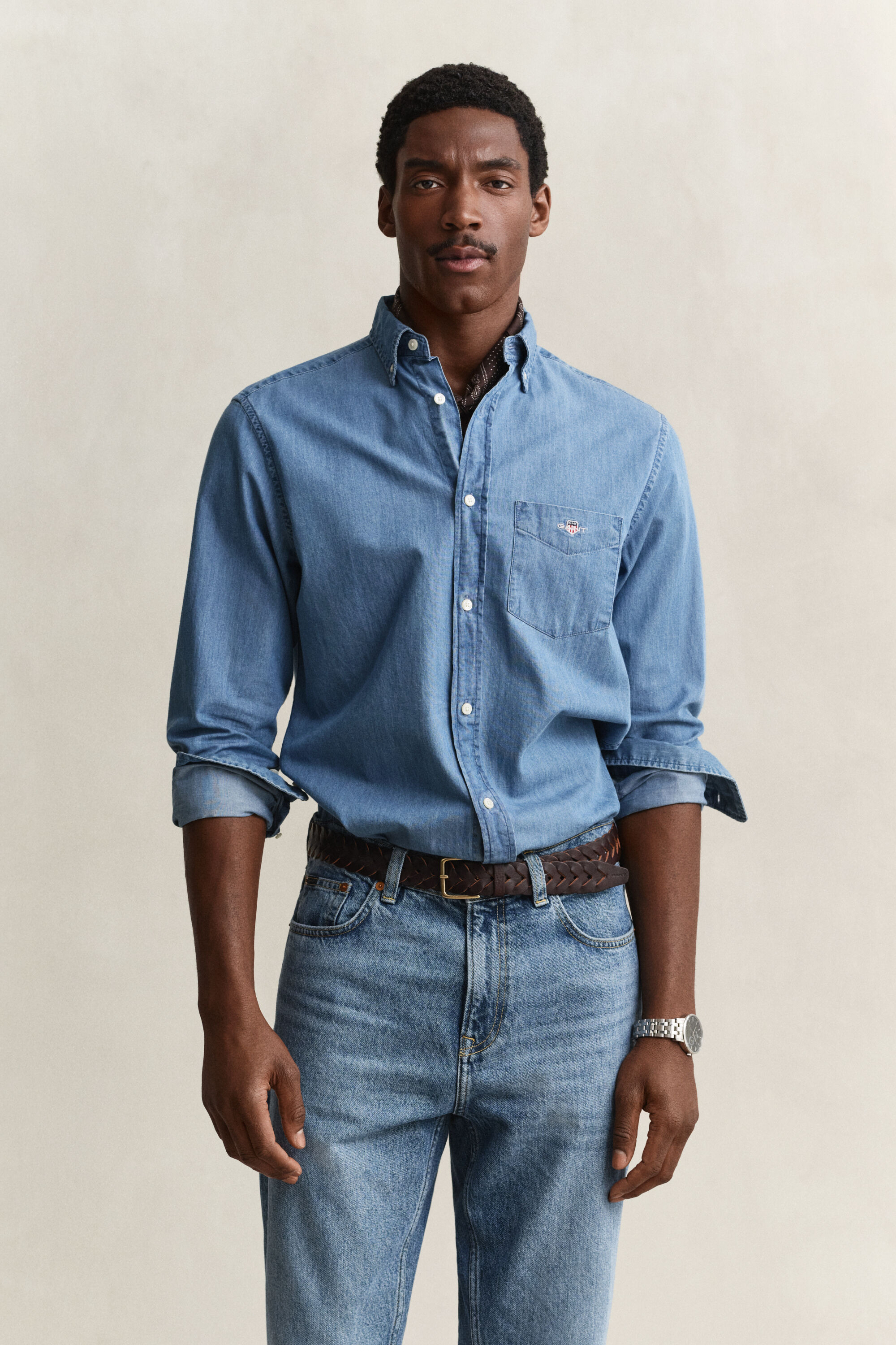 Regular Fit Indigo Hemd