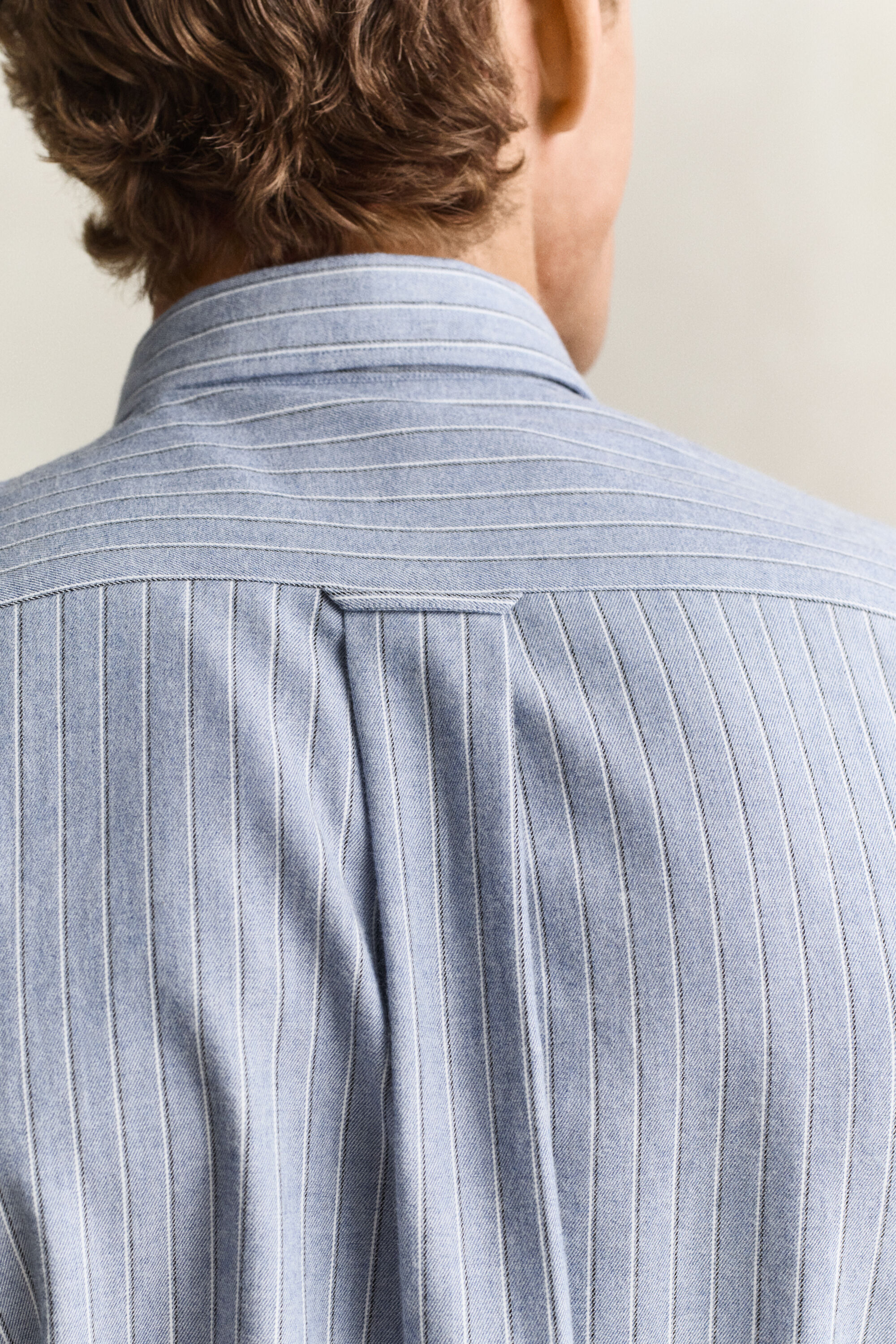 Gestreiftes Flanellhemd aus Melange-Garn