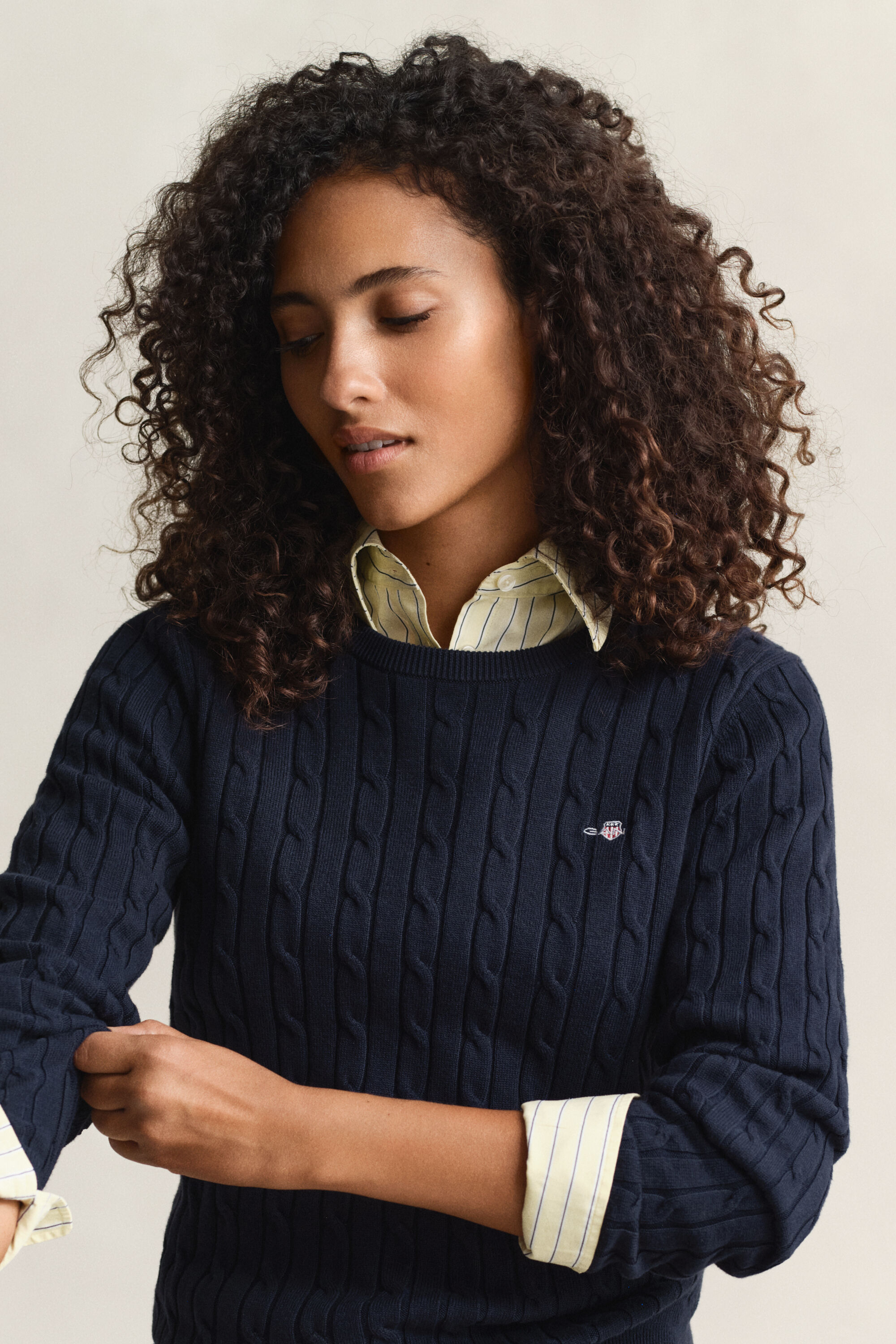 Zopfstrick Rundhalspullover