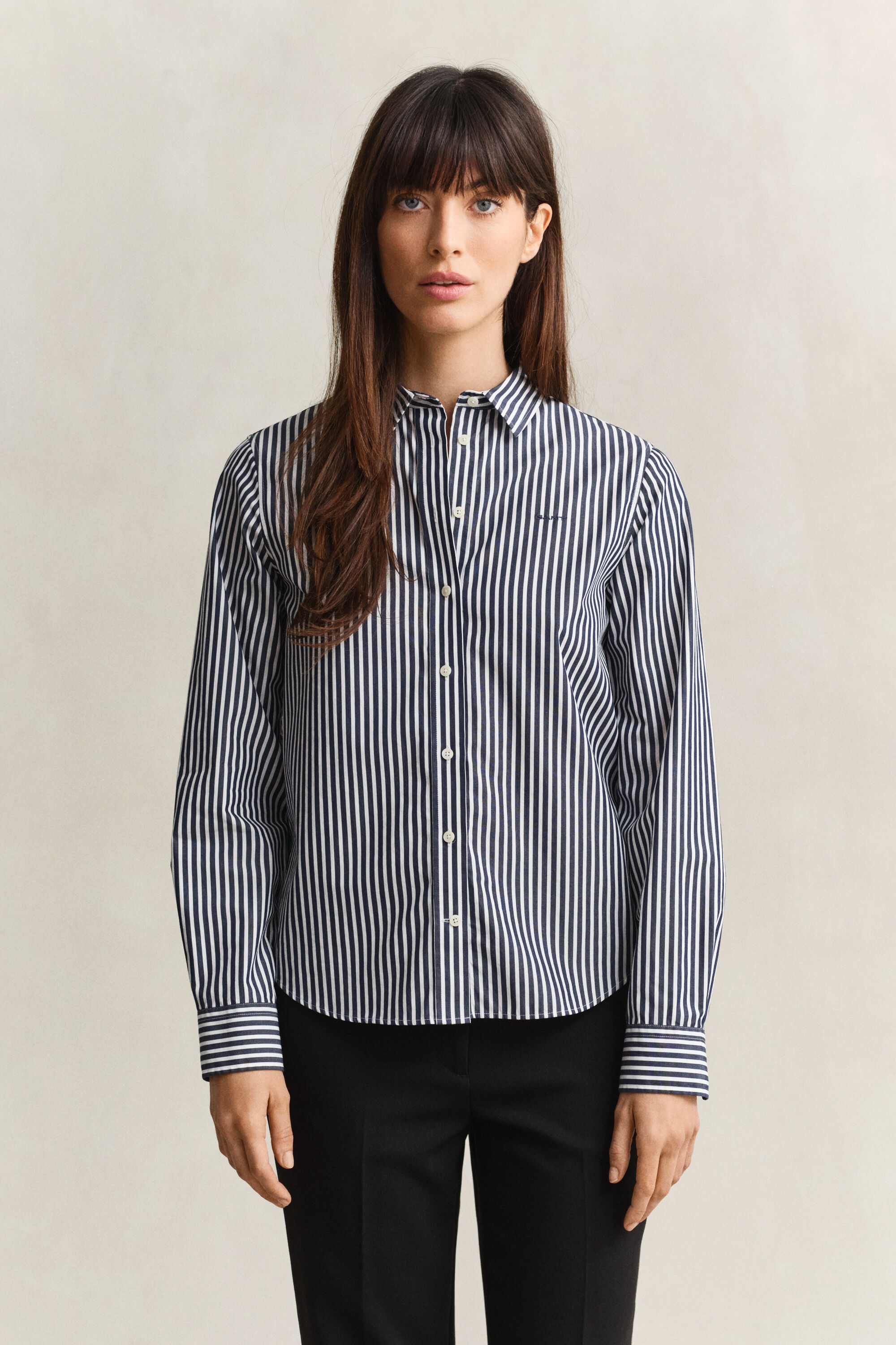 Regular Fit Classic Popeline-Bluse mit Streifen